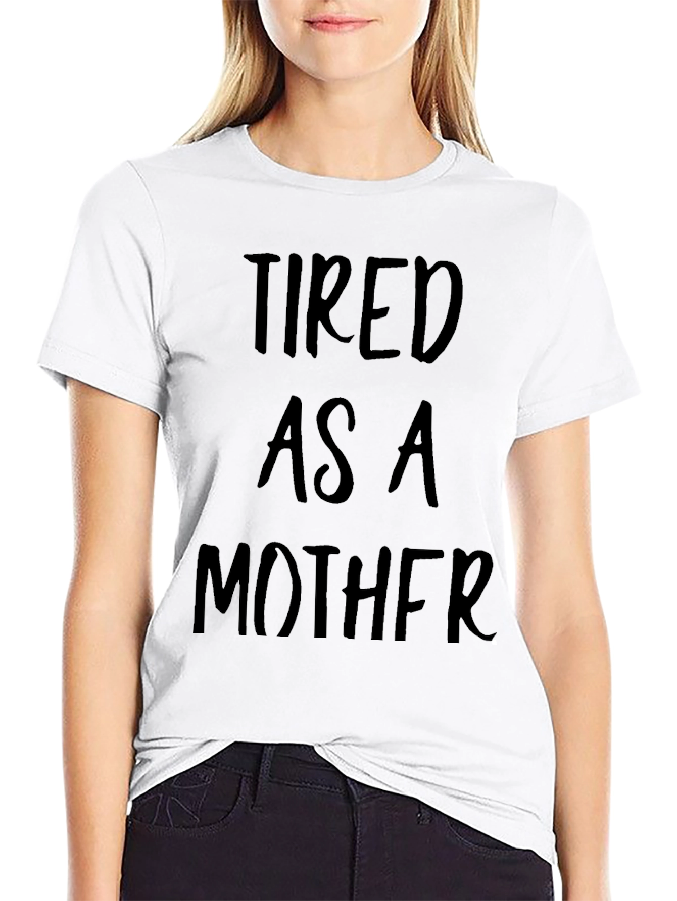 Camiseta Negra Cansado Como una Madre