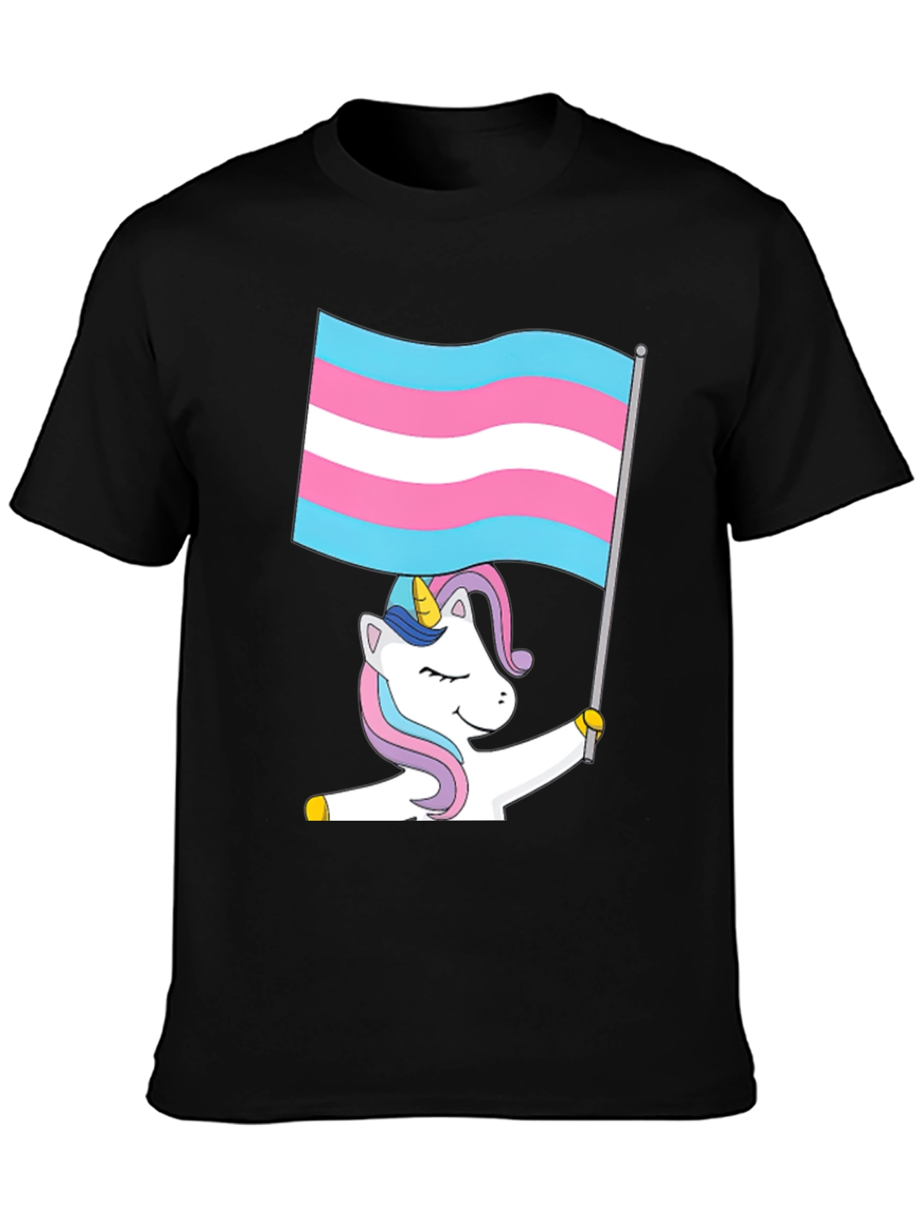 Camiseta Negra Unicornio Transgénero