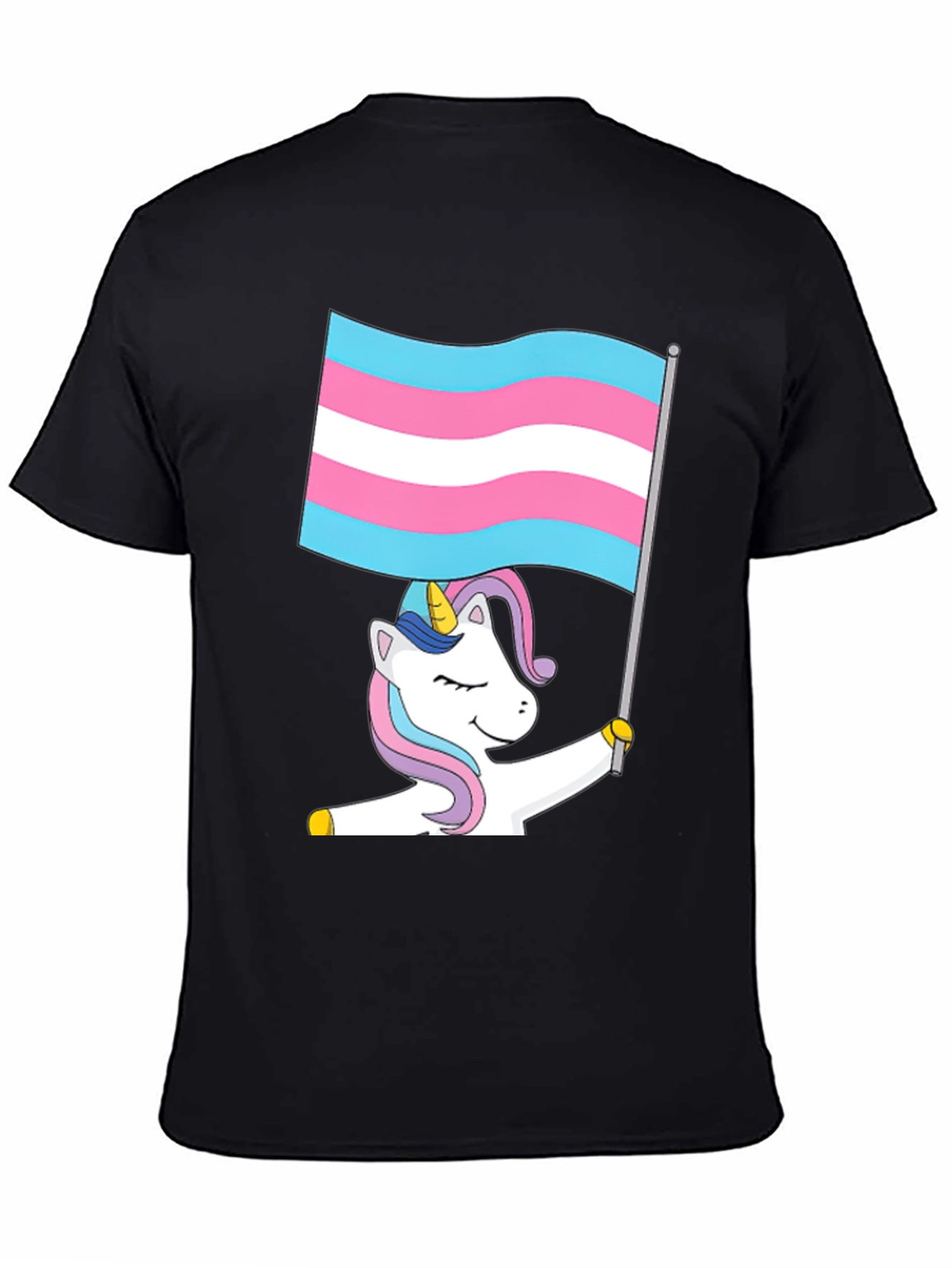 Camiseta Negra Unicornio Transgénero