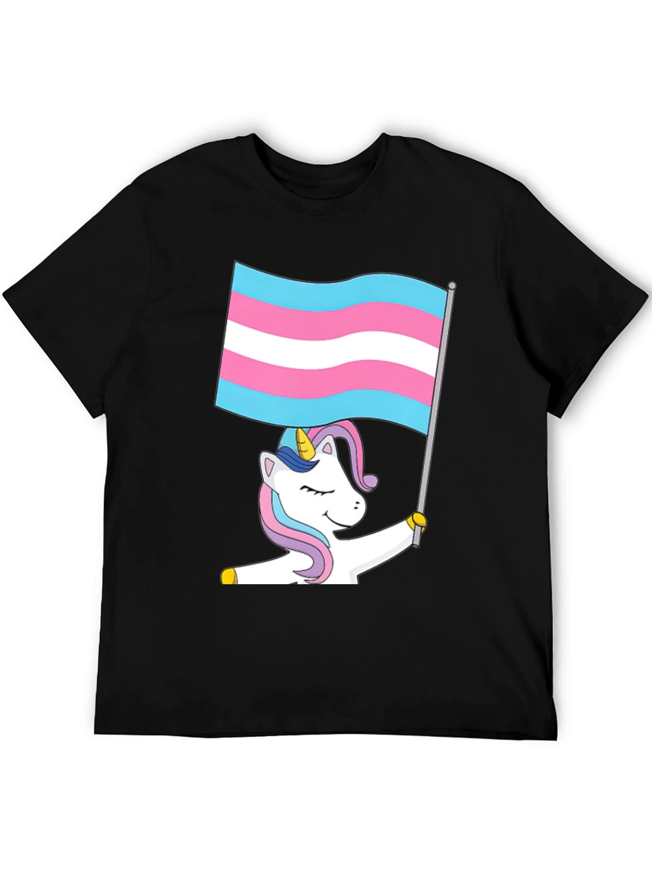Camiseta Negra Unicornio Transgénero