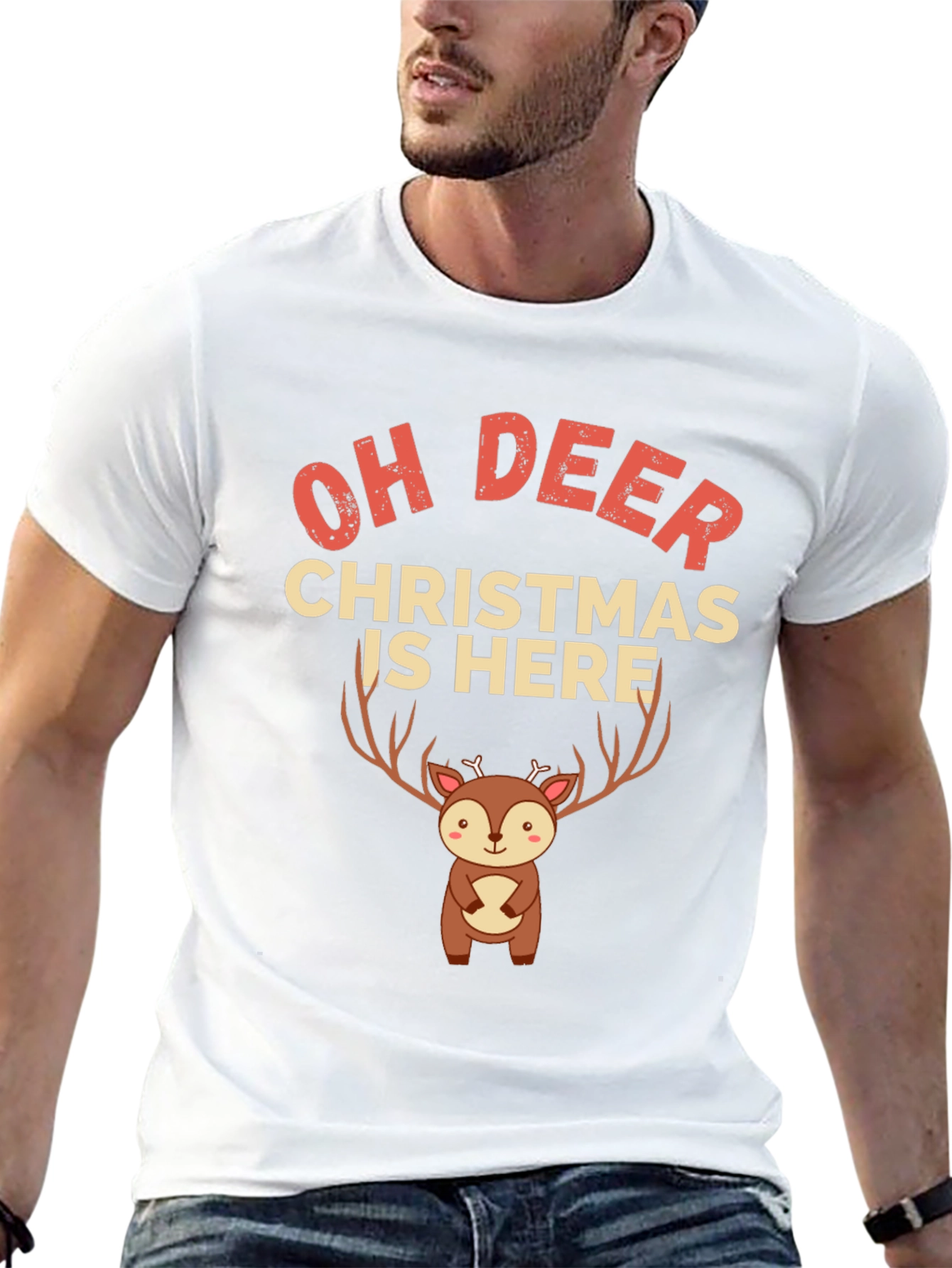 Camiseta Navideña Oh Deer Christmas Is Here