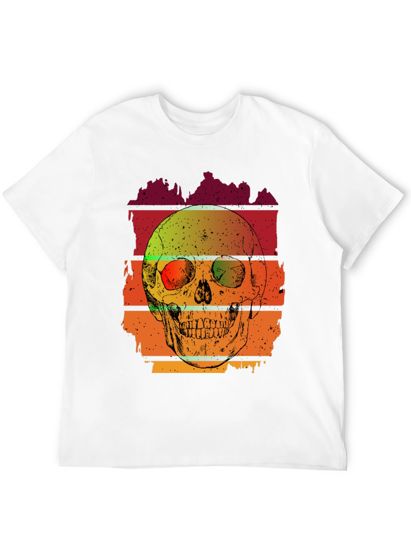 Camiseta Hombre con Diseño de Cráneo Retro