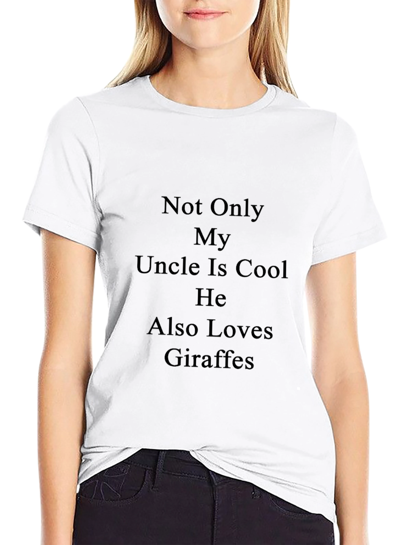 Camiseta Negra: Mi Tío Cool Ama Jirafas