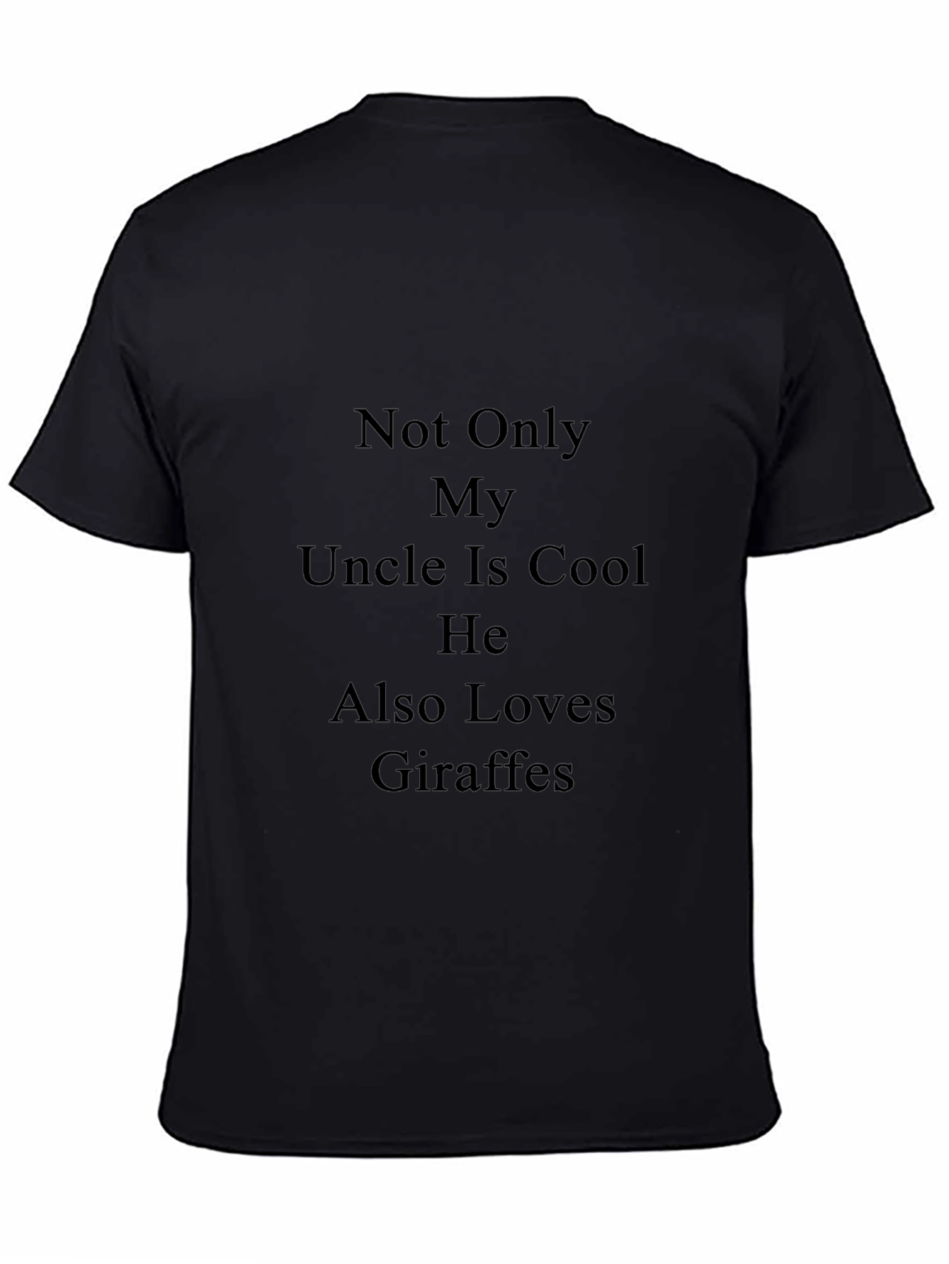 Camiseta Negra: Mi Tío Cool Ama Jirafas