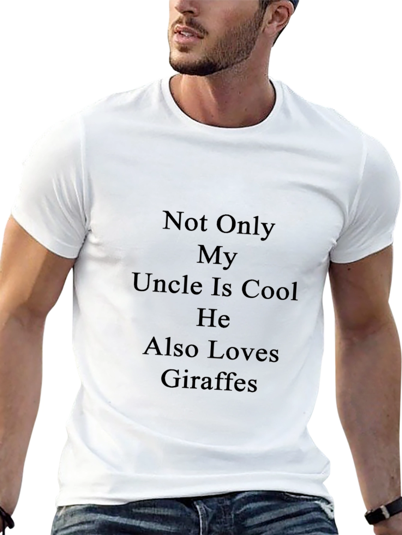 Camiseta Negra: Mi Tío Cool Ama Jirafas