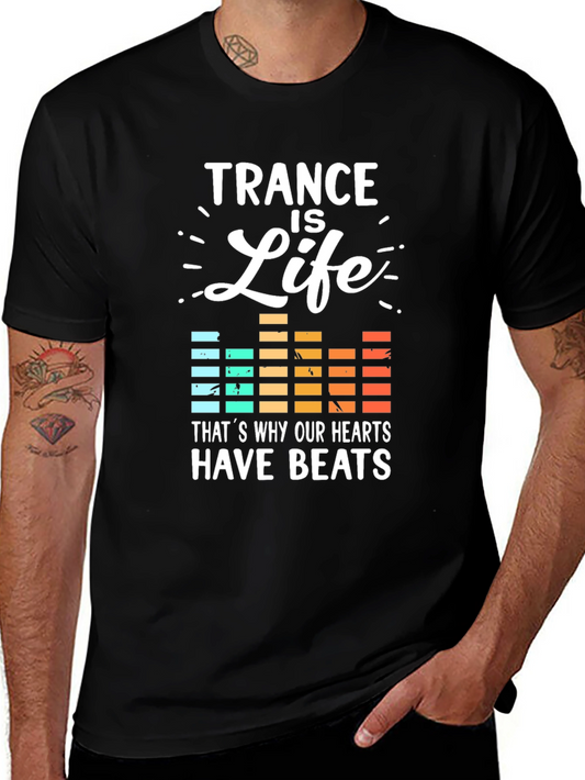 Camiseta Negra Trance Is Life para Amantes de la Música Electrónica