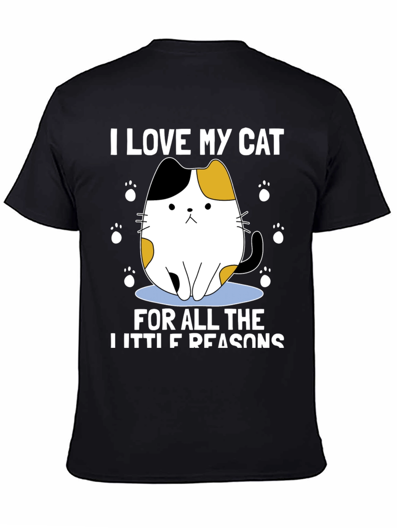 Camiseta Amo a Mi Gato Pequeño Negra