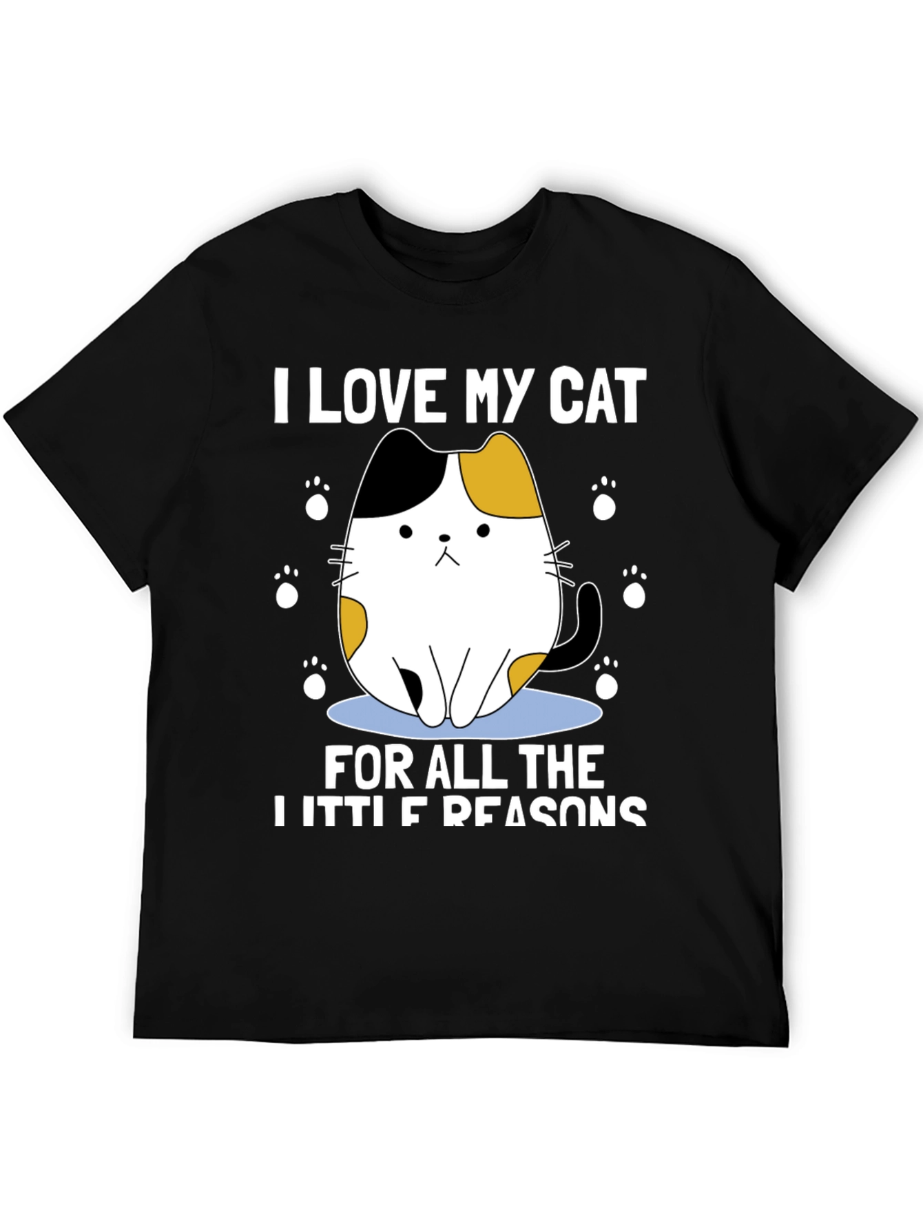 Camiseta Amo a Mi Gato Pequeño Negra