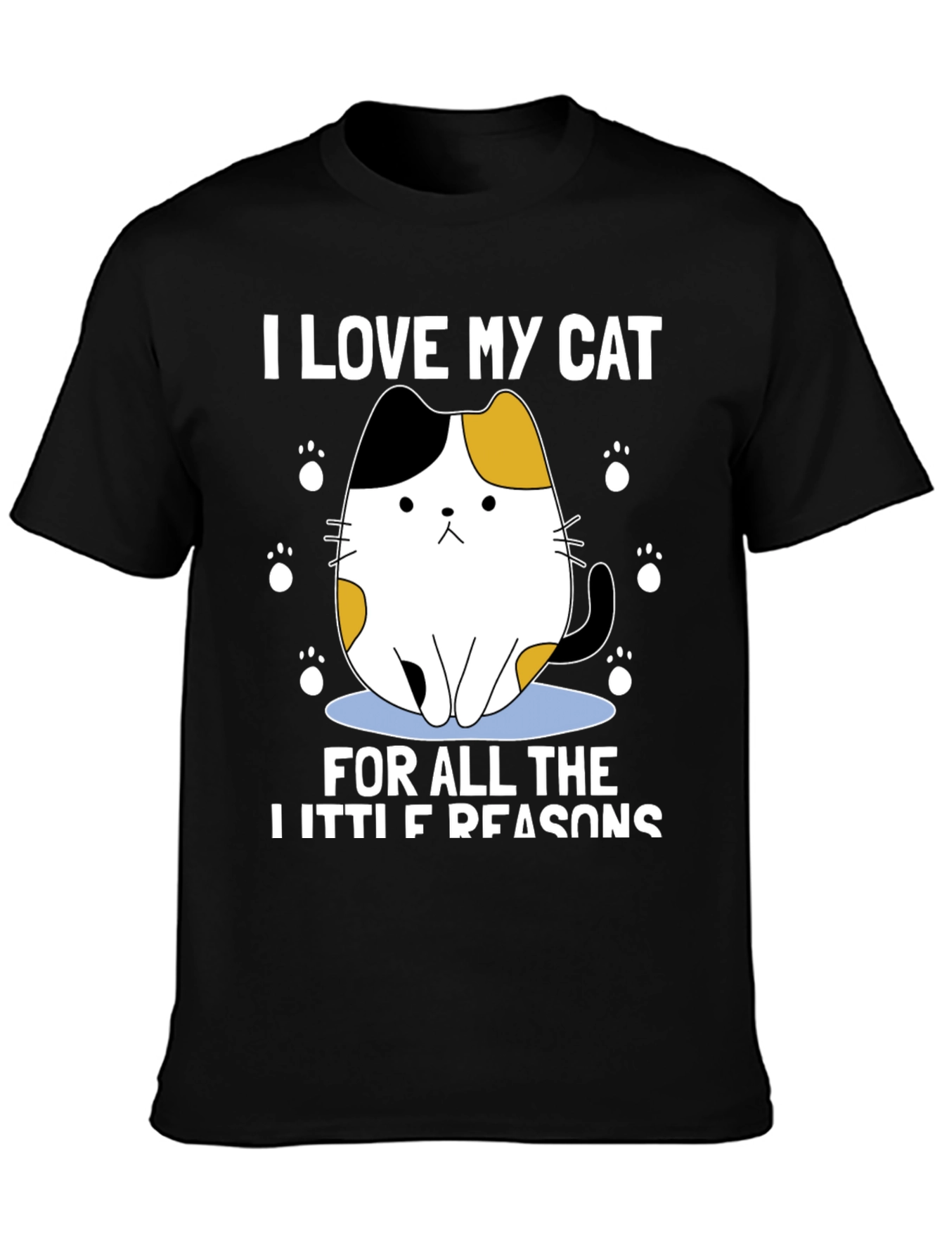 Camiseta Amo a Mi Gato Pequeño Negra