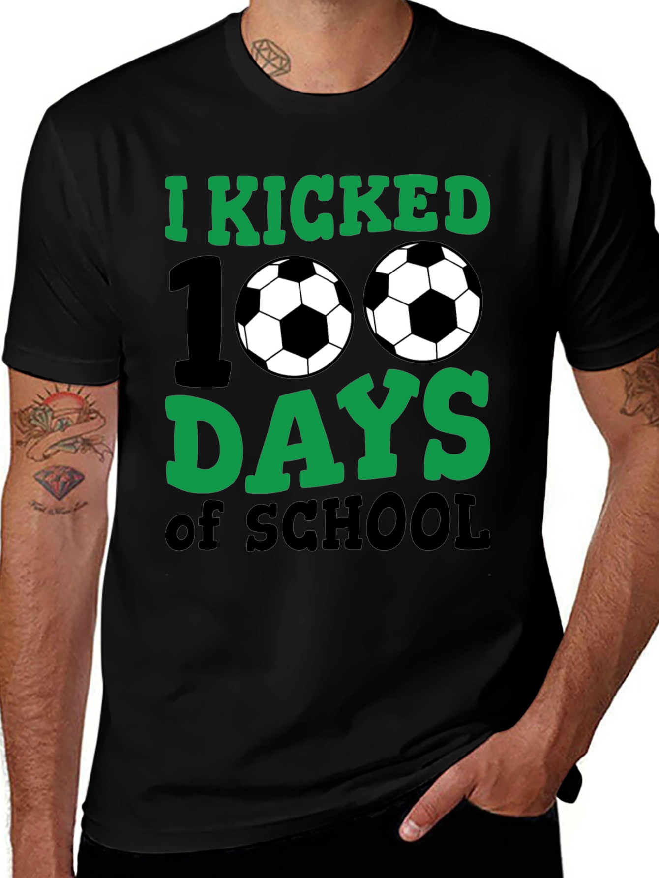 Camiseta Negra 100 Días de Escuela Fútbol
