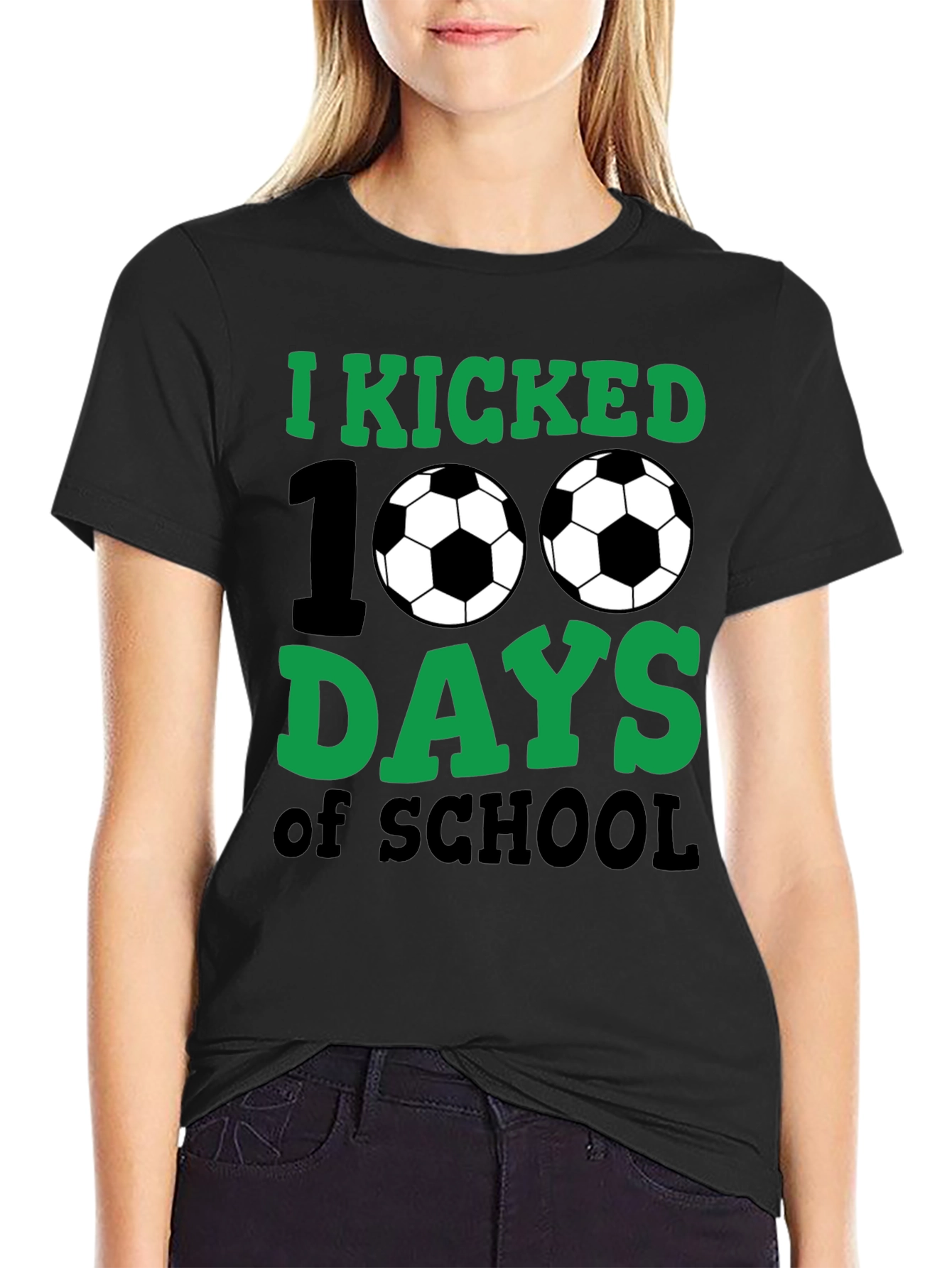 Camiseta Negra 100 Días de Escuela Fútbol