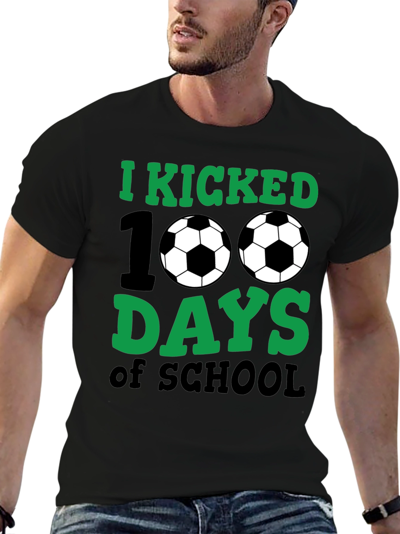 Camiseta Negra 100 Días de Escuela Fútbol