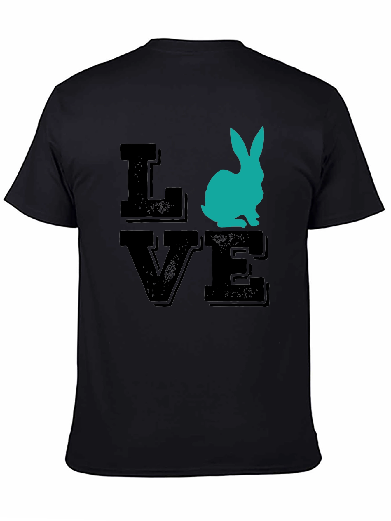 Camiseta Love Conejo Negra para Hombre