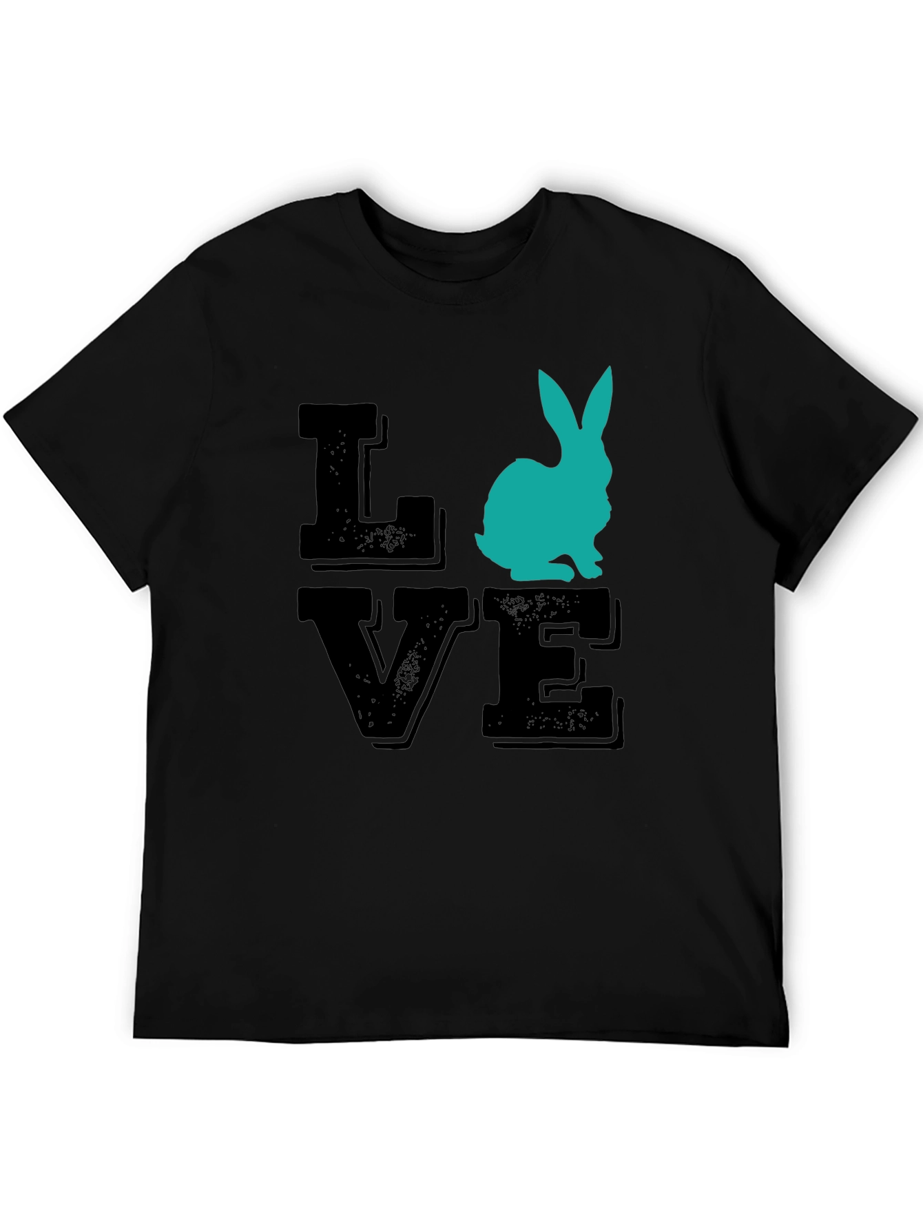 Camiseta Love Conejo Negra para Hombre