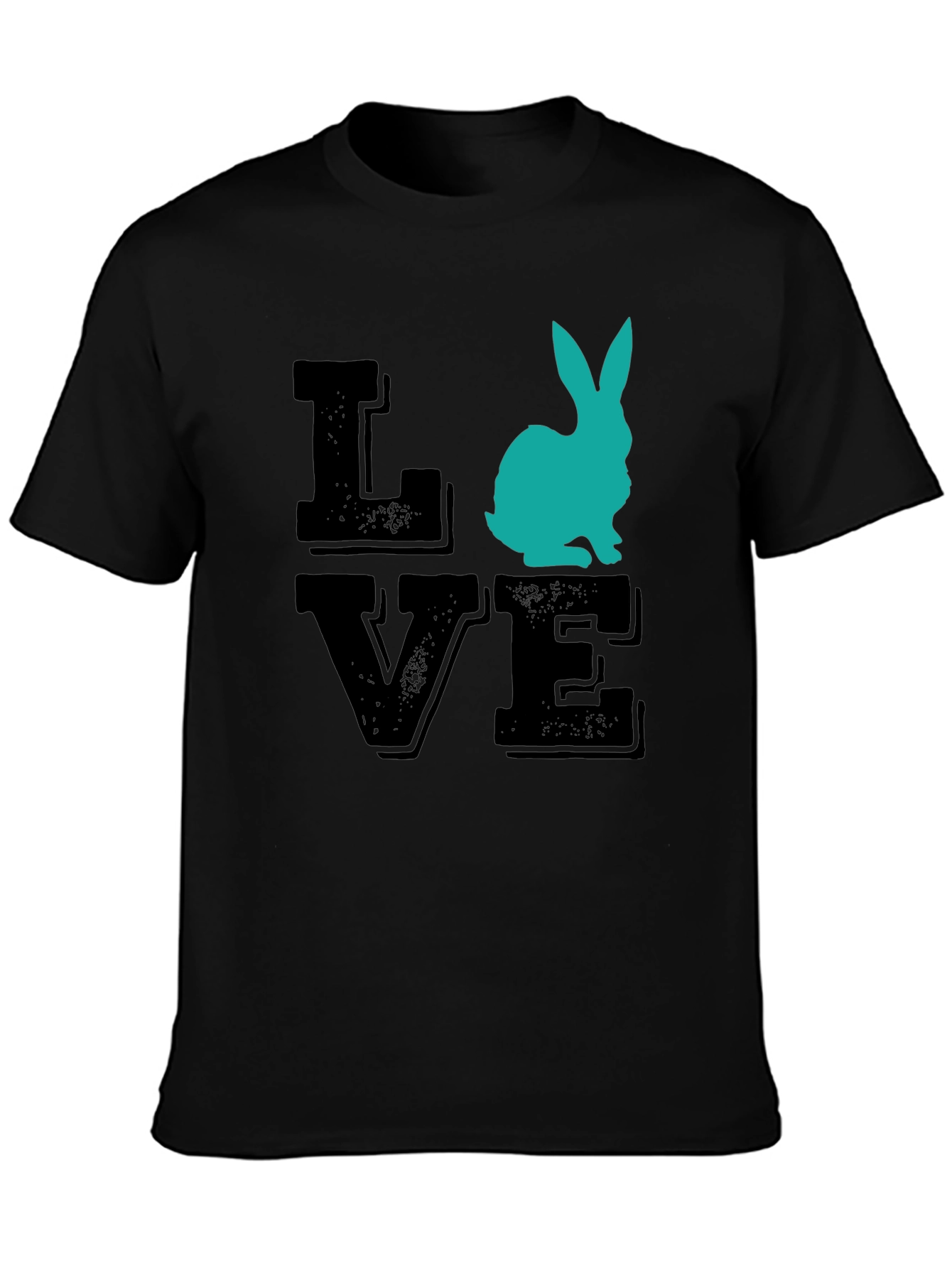 Camiseta Love Conejo Negra para Hombre