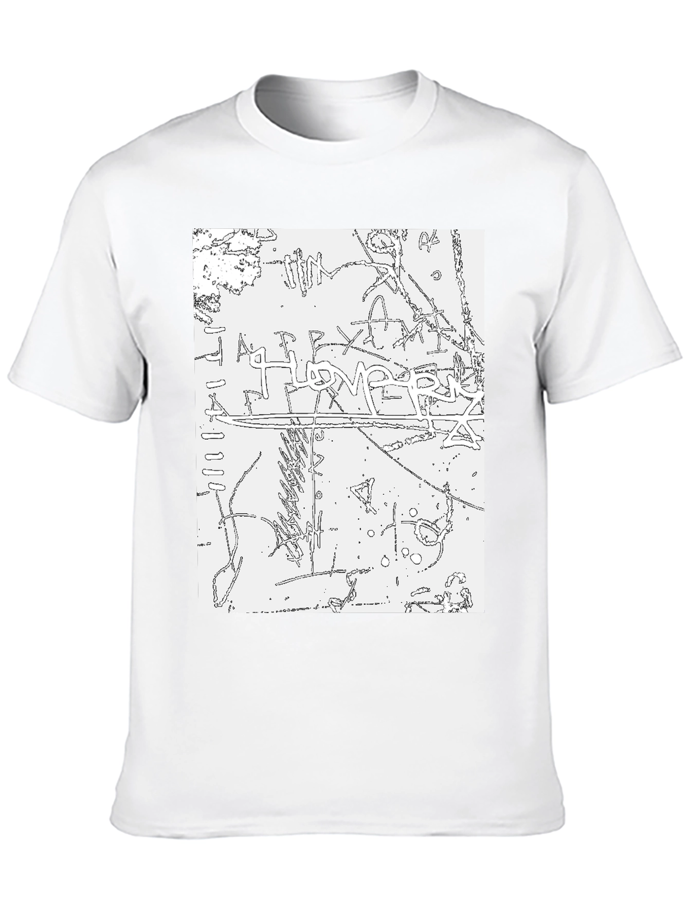 Camiseta Negra Estampado Gráfico Abstracto