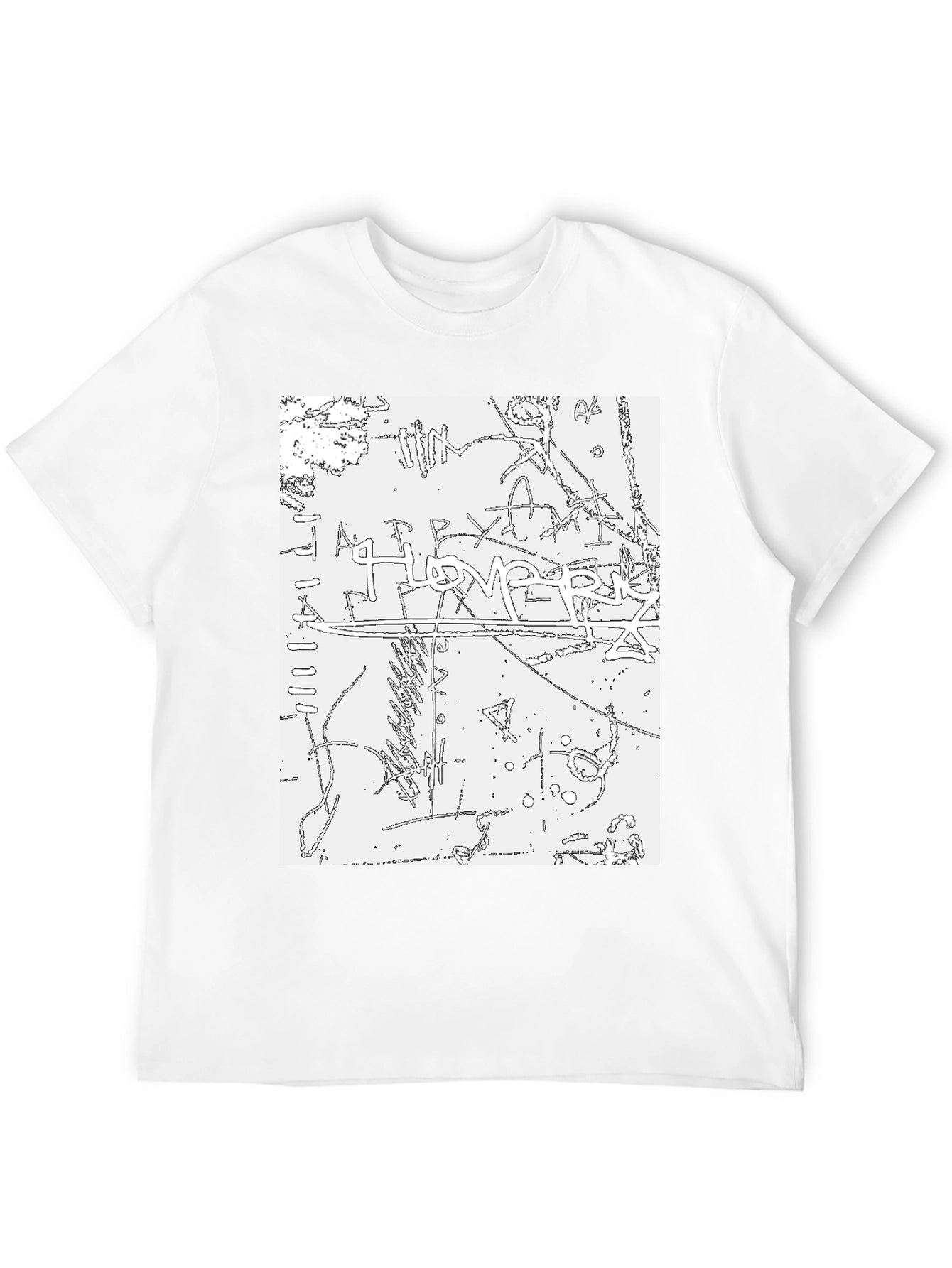 Camiseta Negra Estampado Gráfico Abstracto