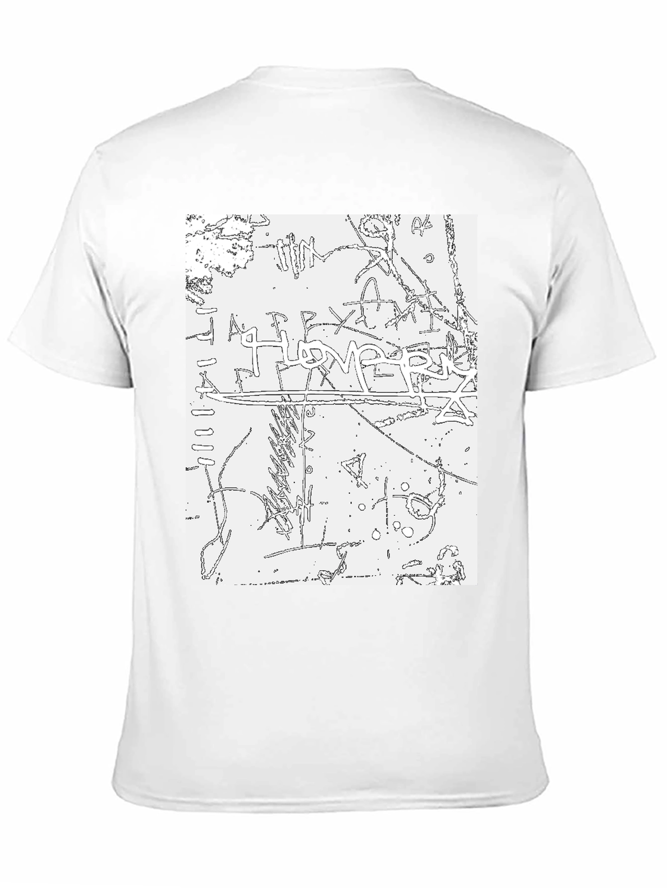 Camiseta Negra Estampado Gráfico Abstracto