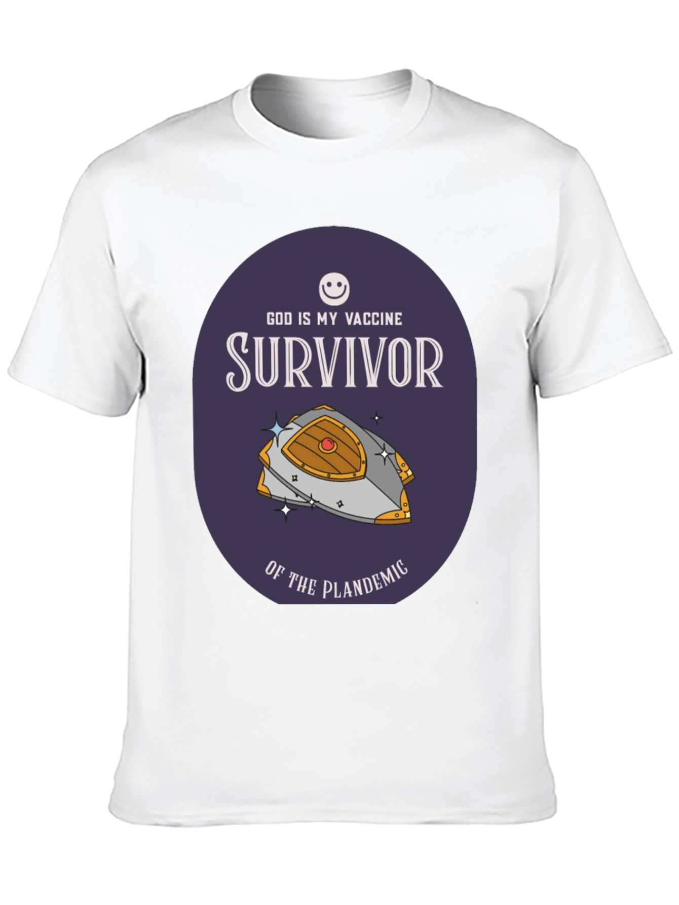 Camiseta: Dios es mi vacuna sobreviviente de la plandemia