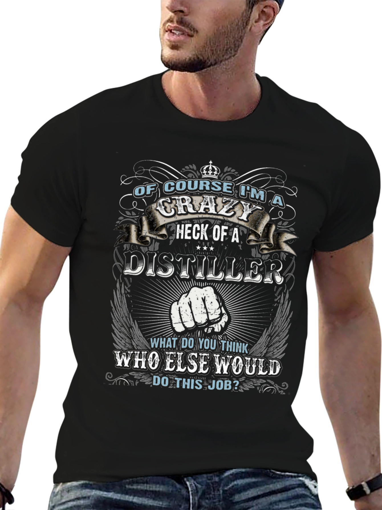 Crazy Distiller Graphic Tee - Novelty Gift T-Shirt