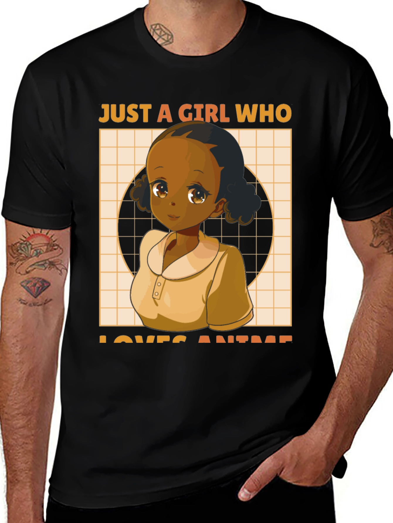 Camiseta Negra Anime Girl