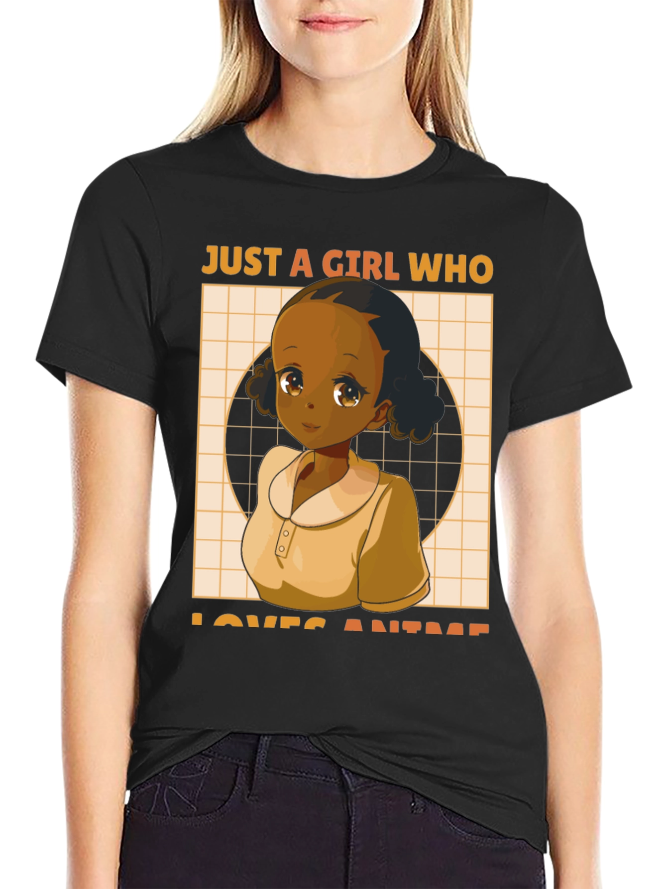 Camiseta Negra Anime Girl