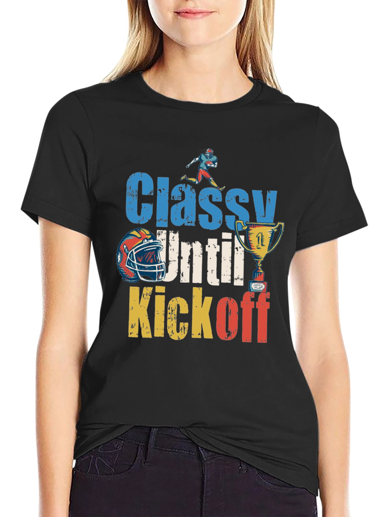 Camiseta Divertida Fútbol Americano - Classy Until Kickoff