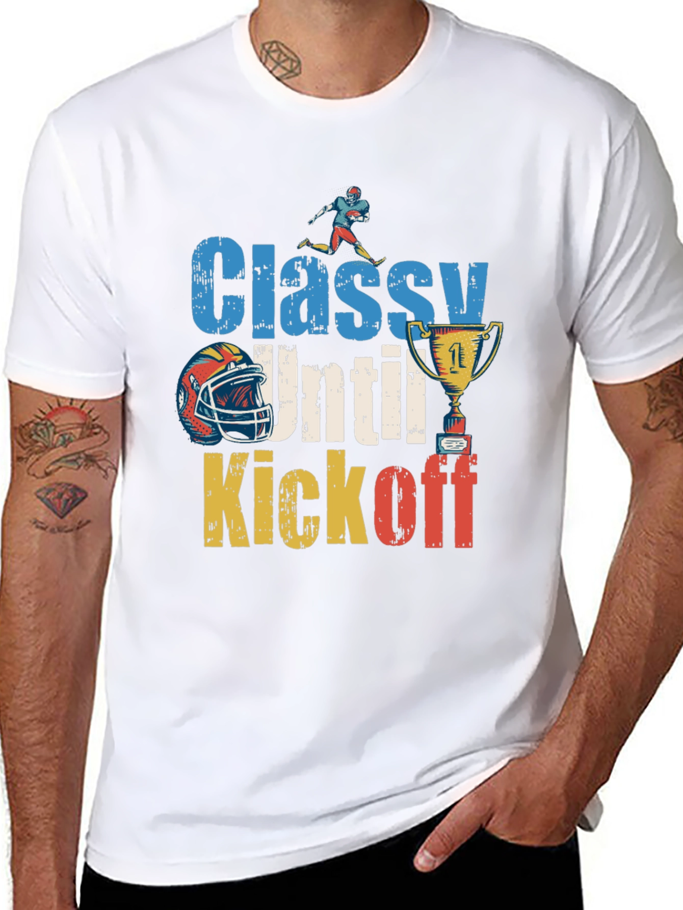 Camiseta Divertida Fútbol Americano - Classy Until Kickoff