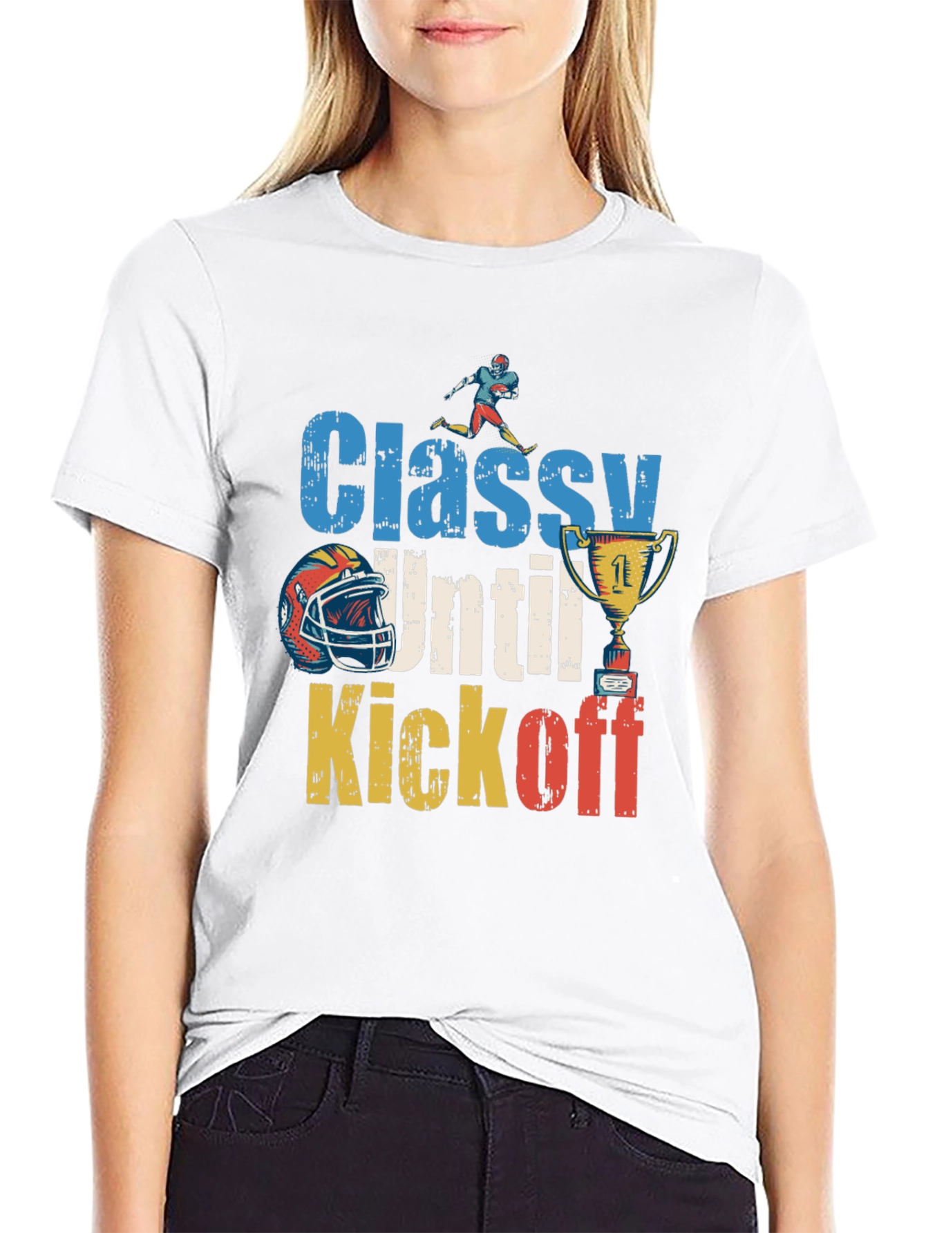 Camiseta Divertida Fútbol Americano - Classy Until Kickoff