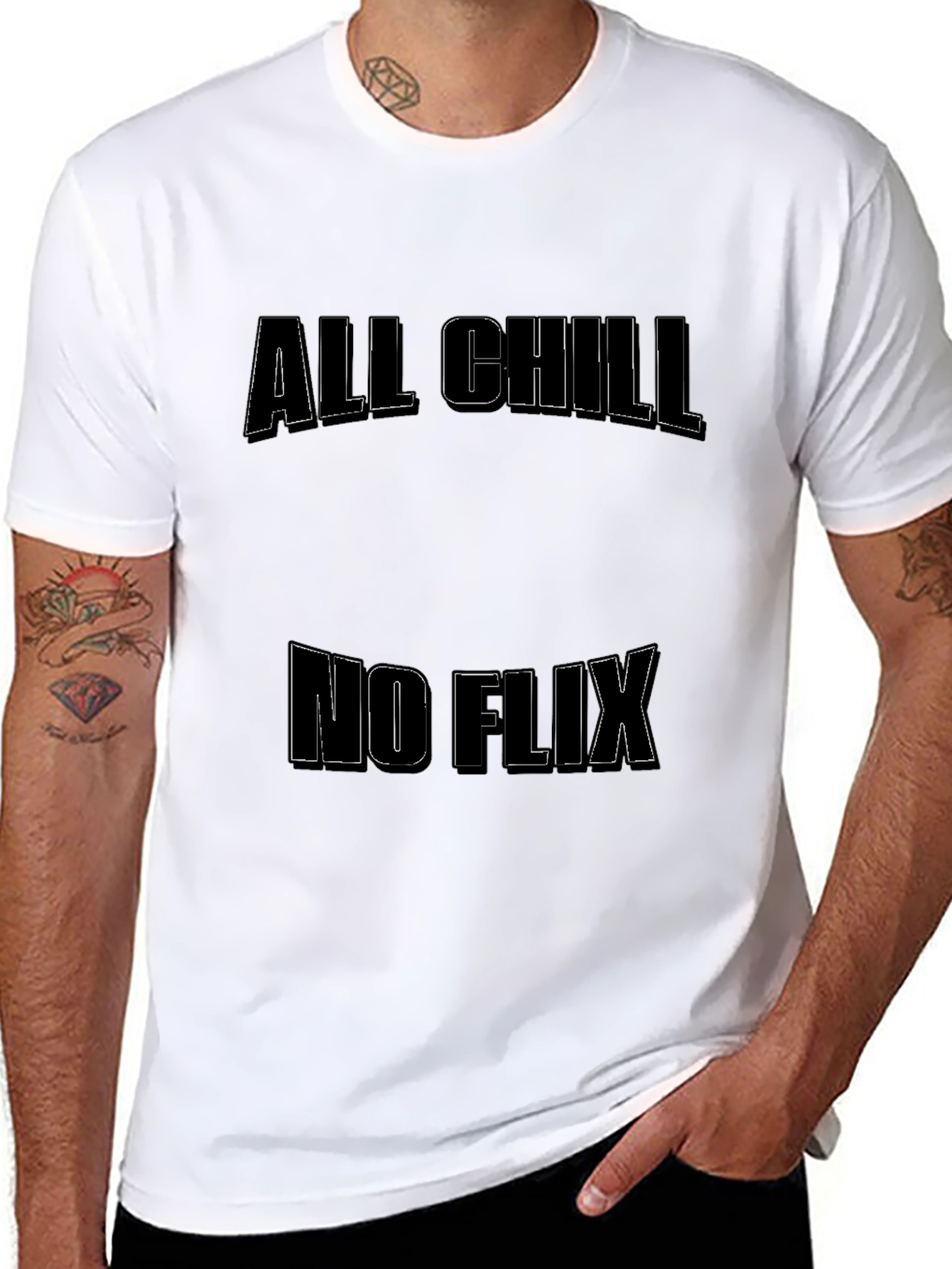 Camiseta Negra: All Chill No Flix