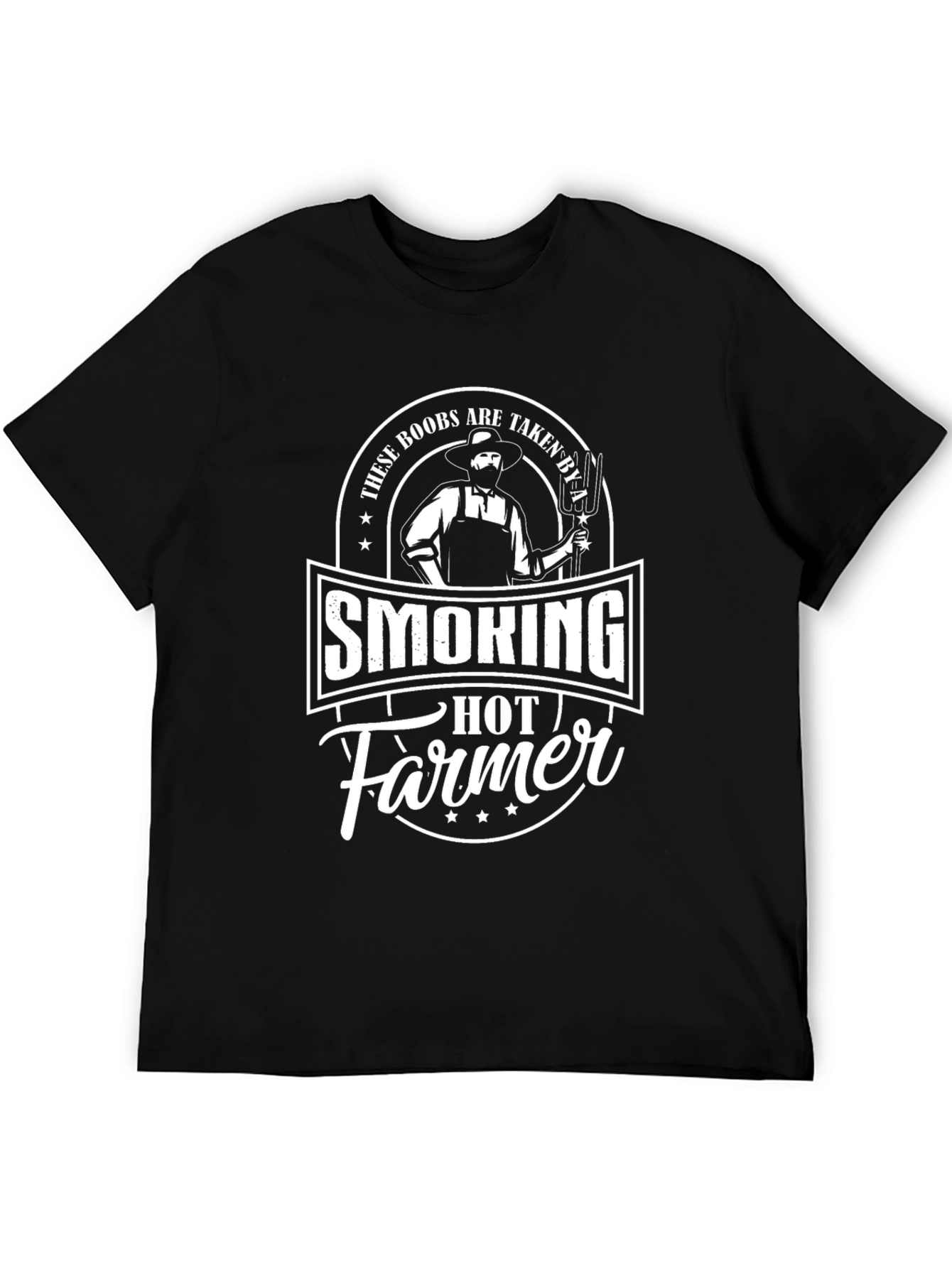 Camiseta Negra: Smoking Hot Farmer