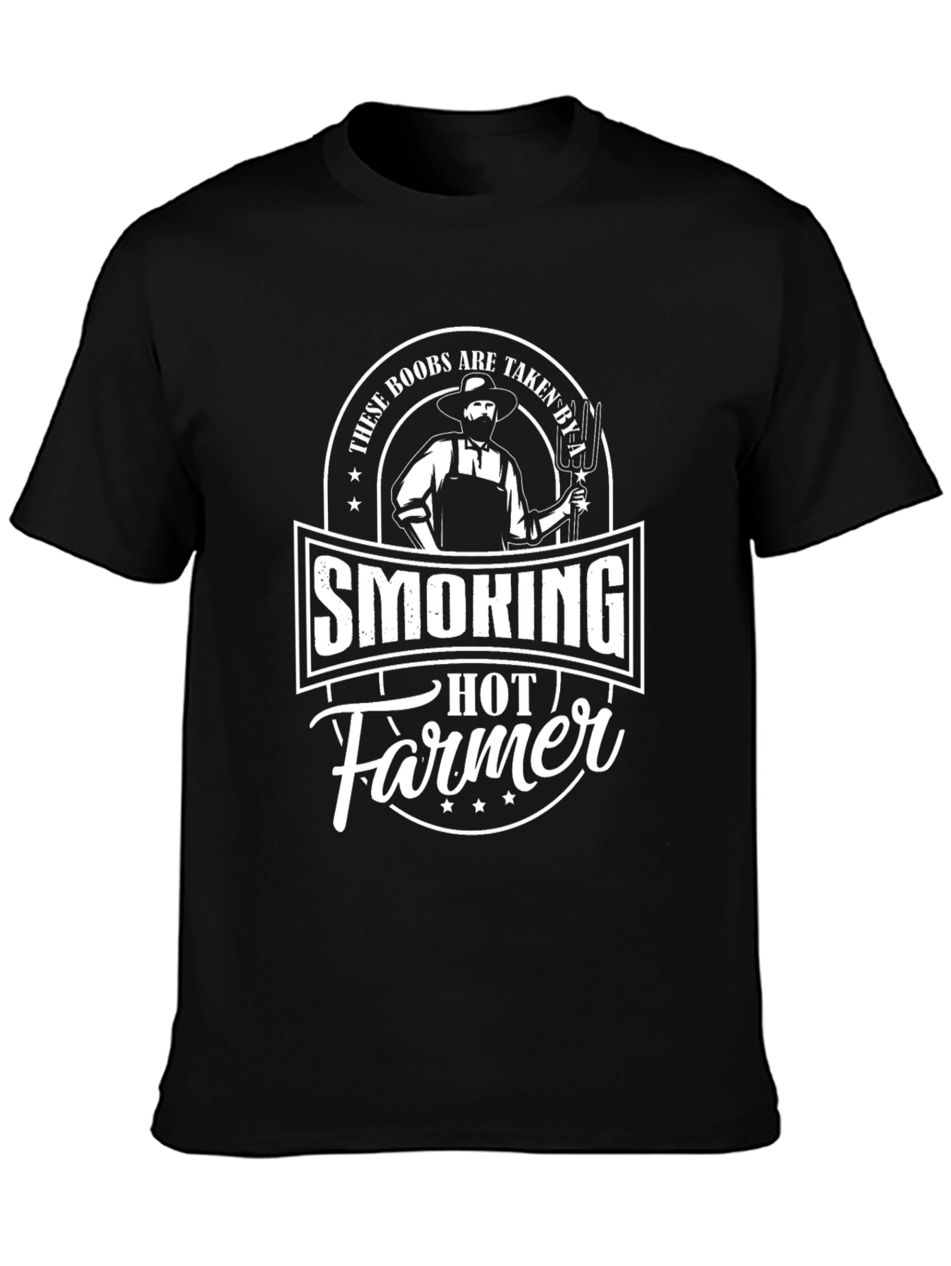 Camiseta Negra: Smoking Hot Farmer