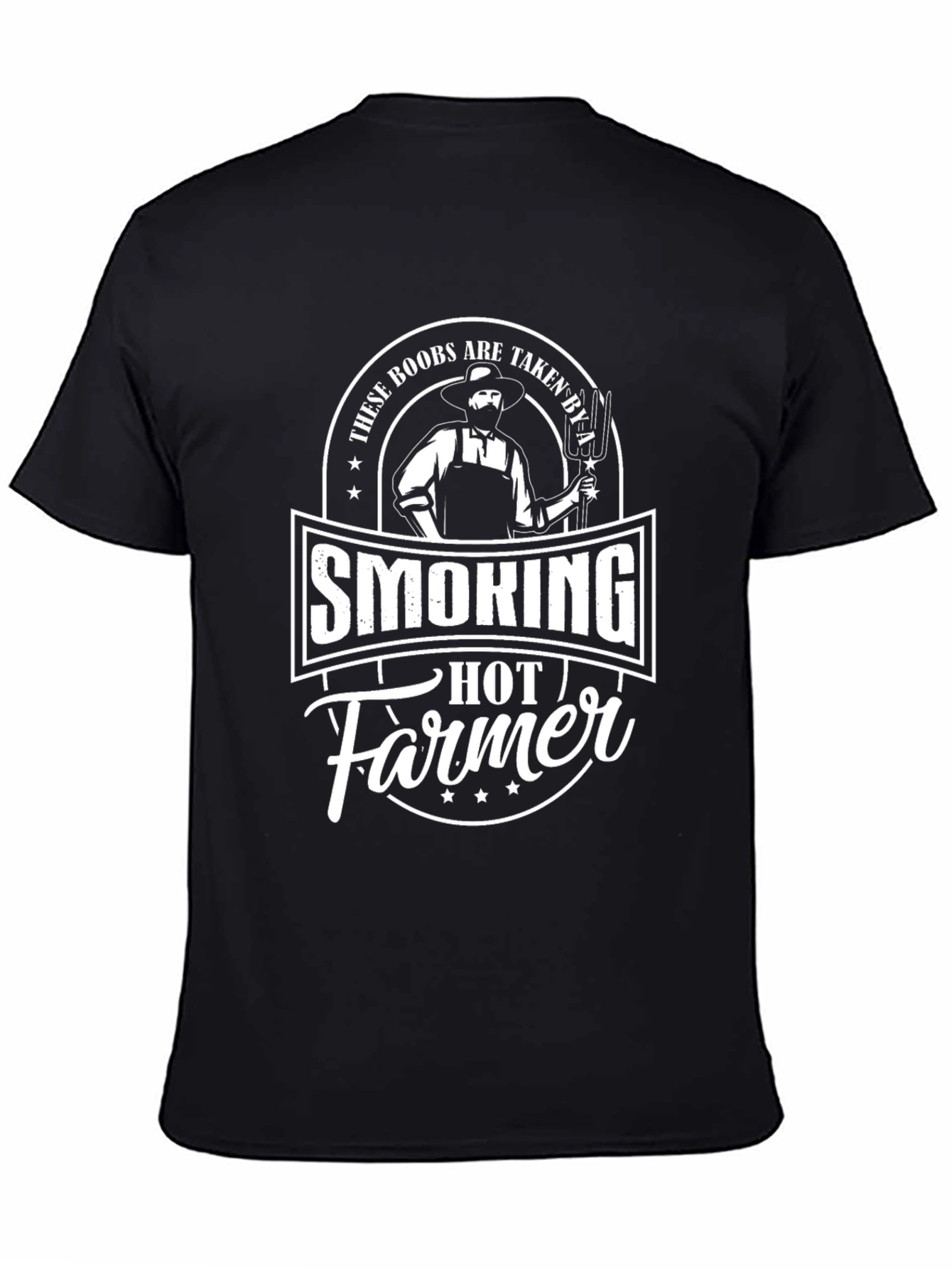 Camiseta Negra: Smoking Hot Farmer