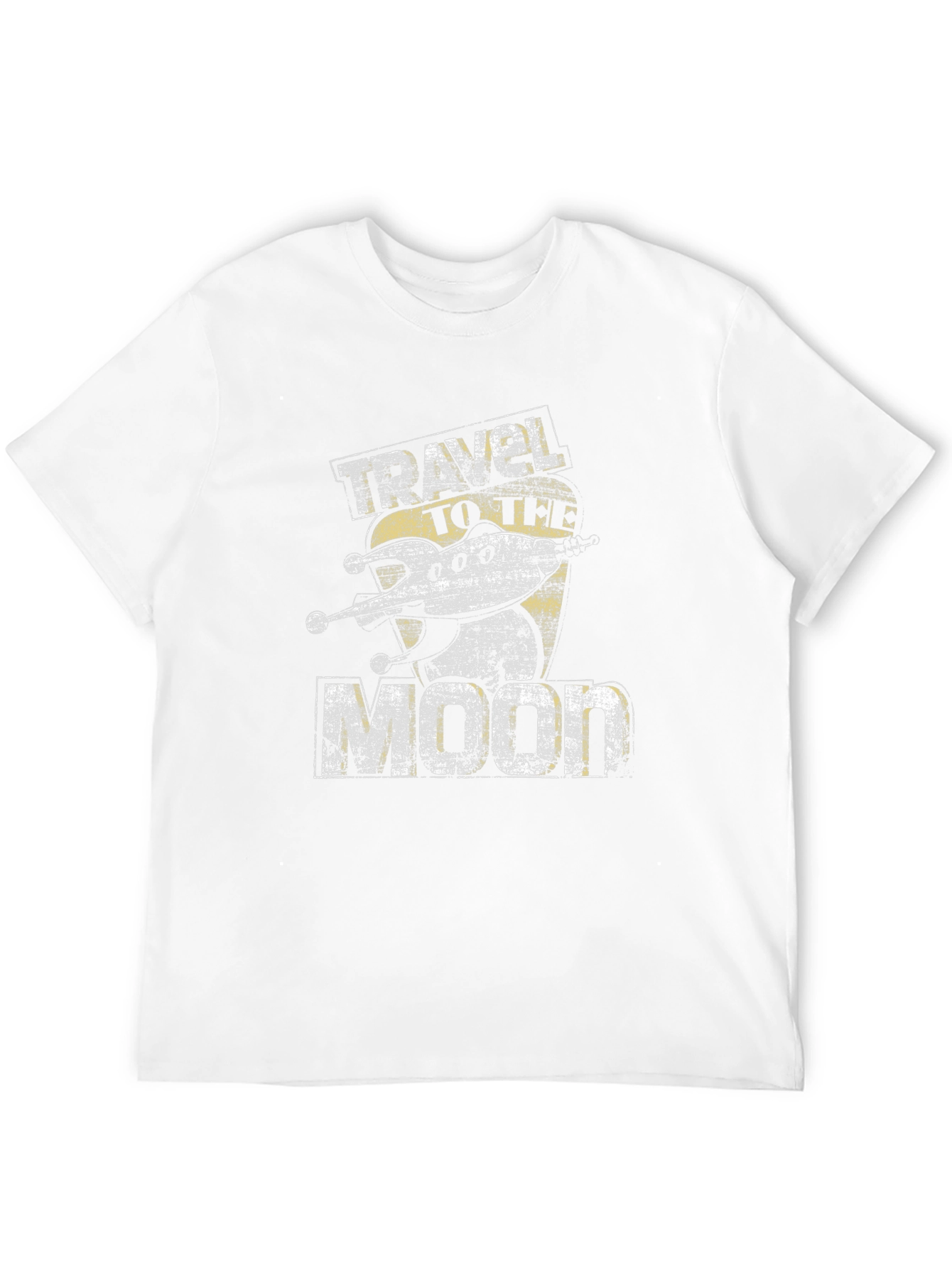 Camiseta Negra Viaje a la Luna Estilo Retro