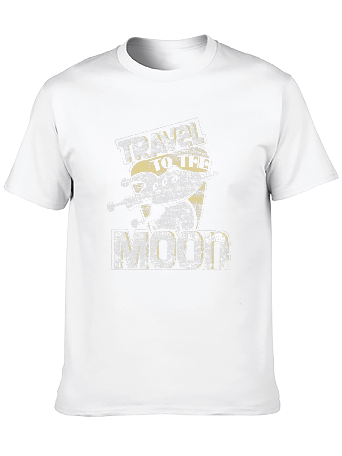 Camiseta Negra Viaje a la Luna Estilo Retro