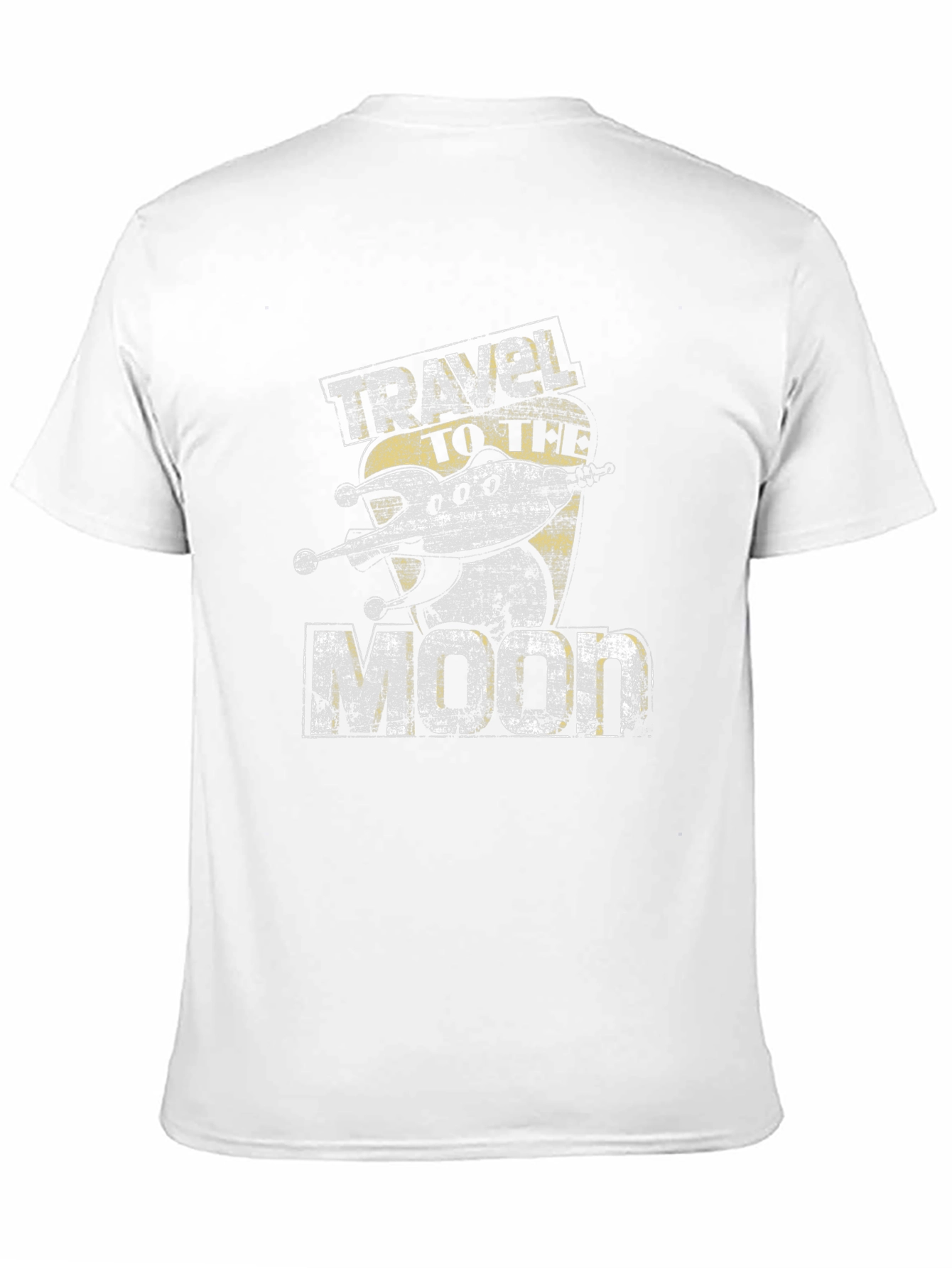 Camiseta Negra Viaje a la Luna Estilo Retro