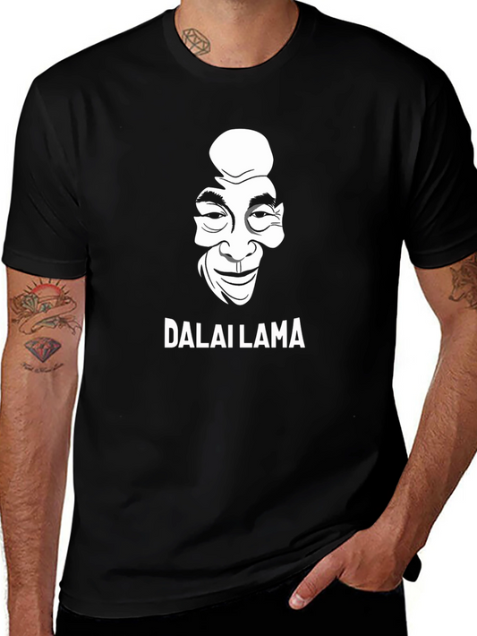 Camiseta Negra Dalai Lama - Diseño Exclusivo Algodón