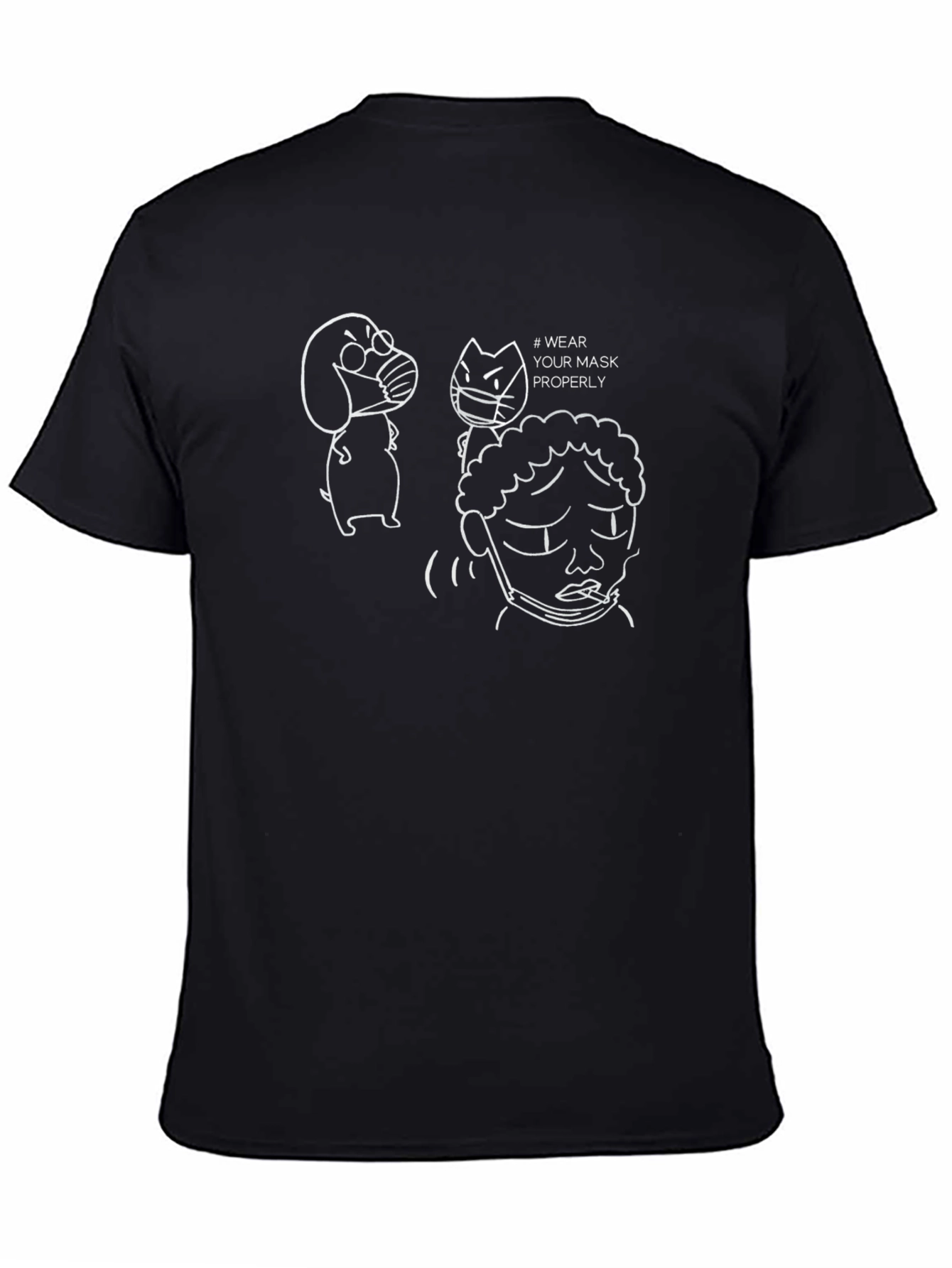 Camiseta Negra Unisex - Wear Your Mask Properly