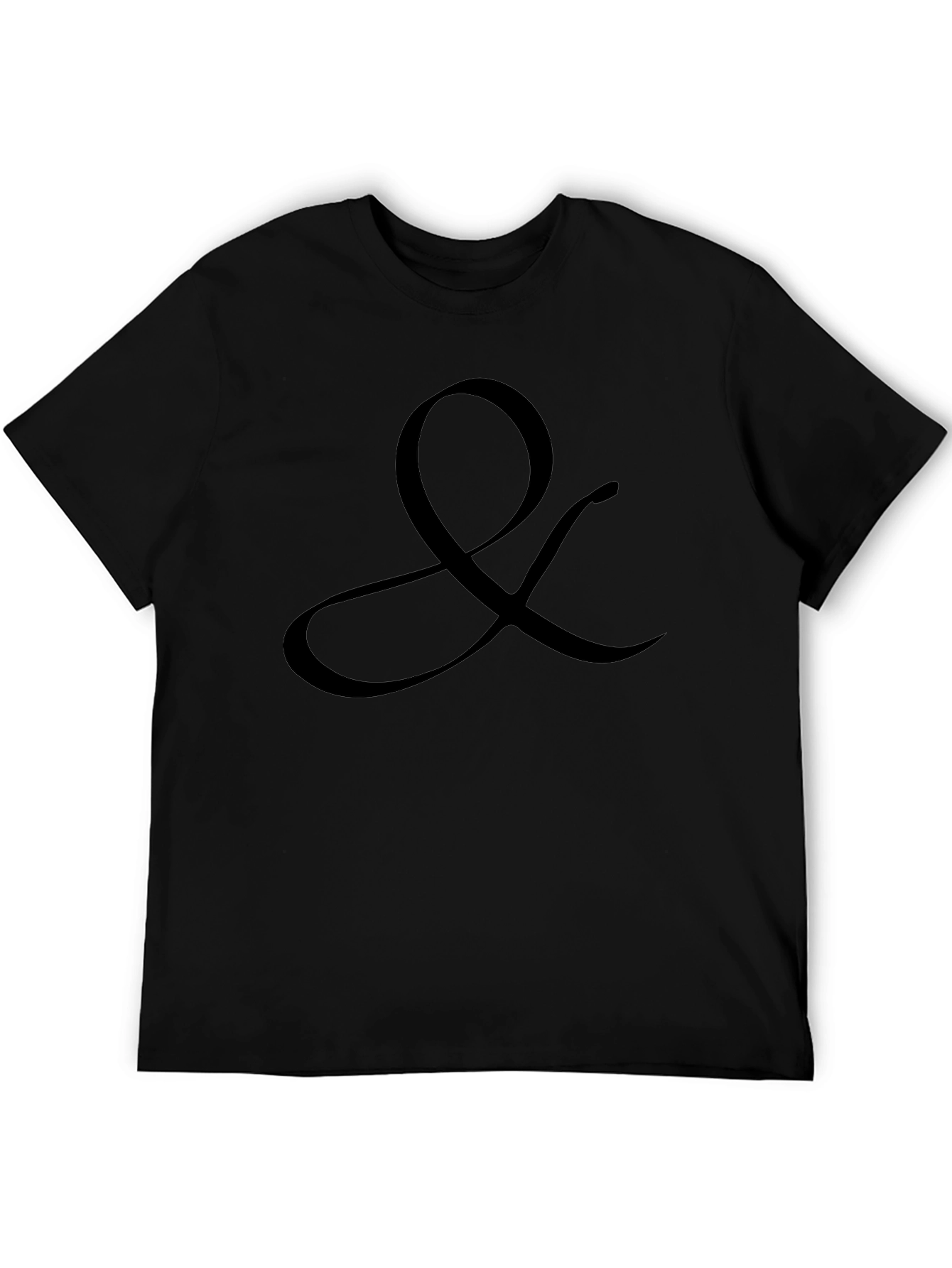 Camiseta Negra con Diseño Ampersand para Hombre