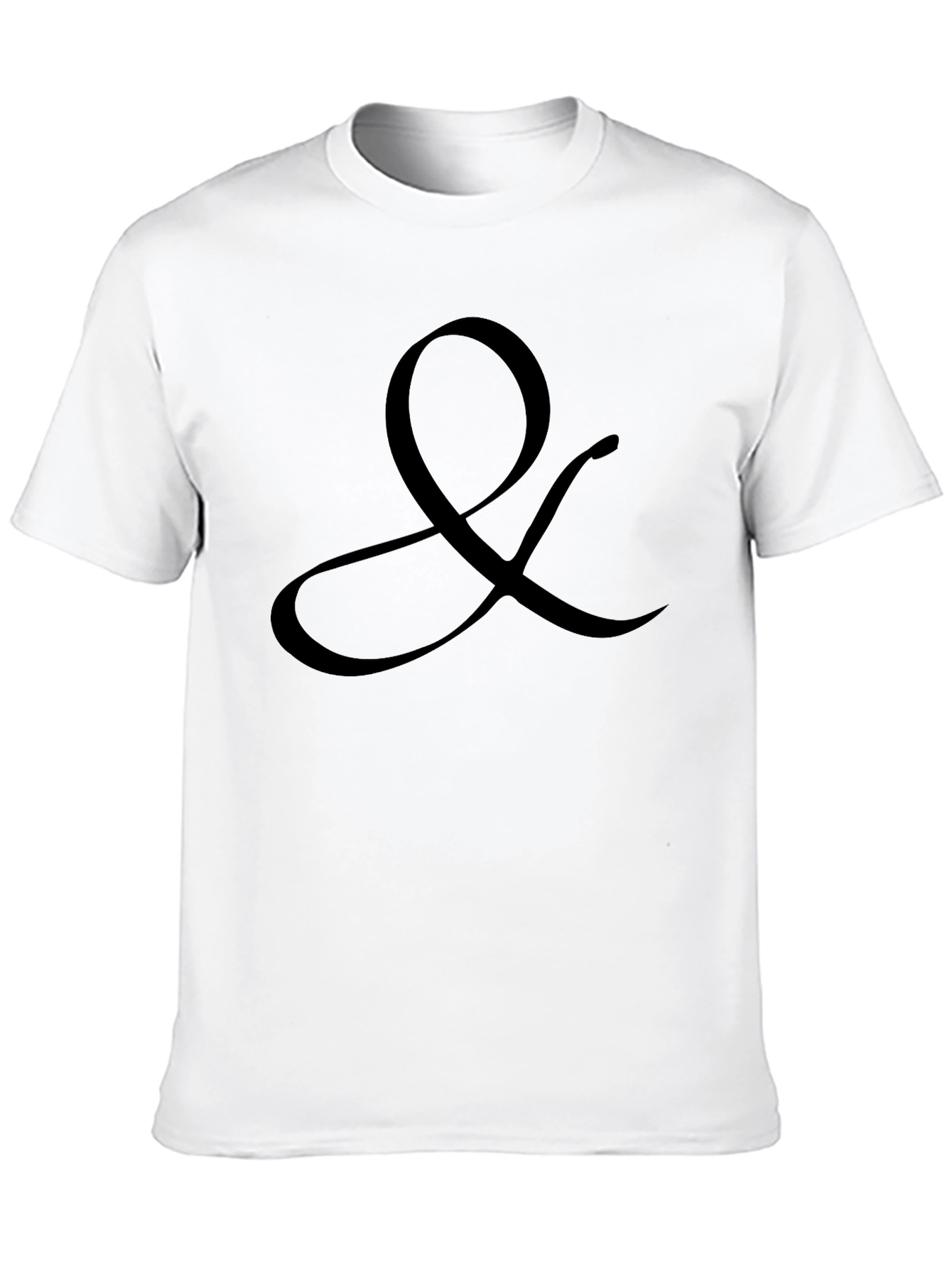 Camiseta Negra con Diseño Ampersand para Hombre