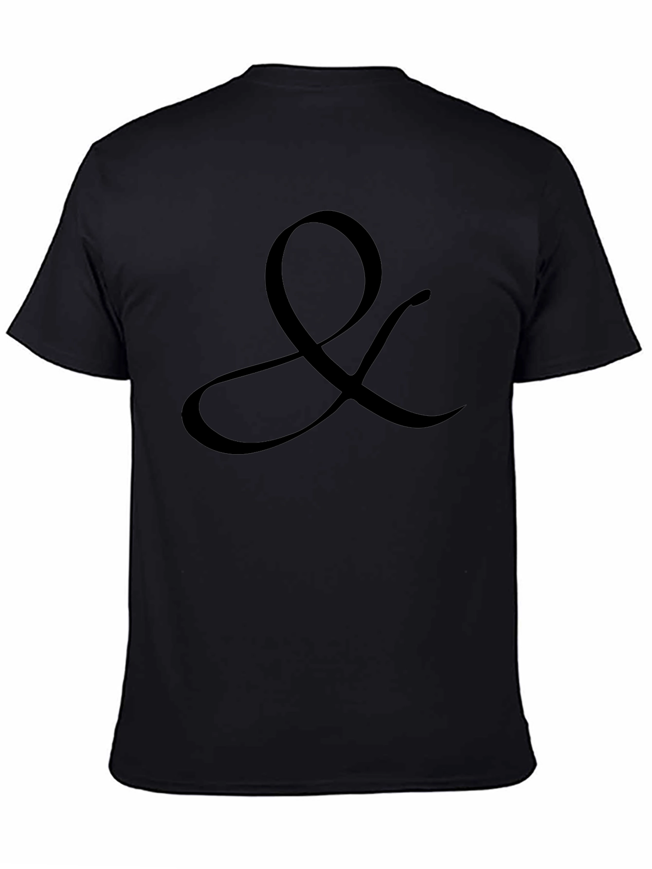Camiseta Negra con Diseño Ampersand para Hombre