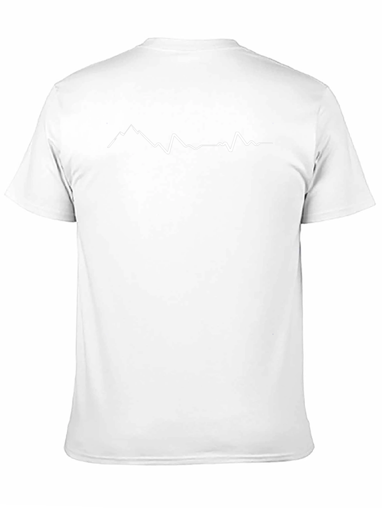 Mountain Peak Line Art Black T-Shirt