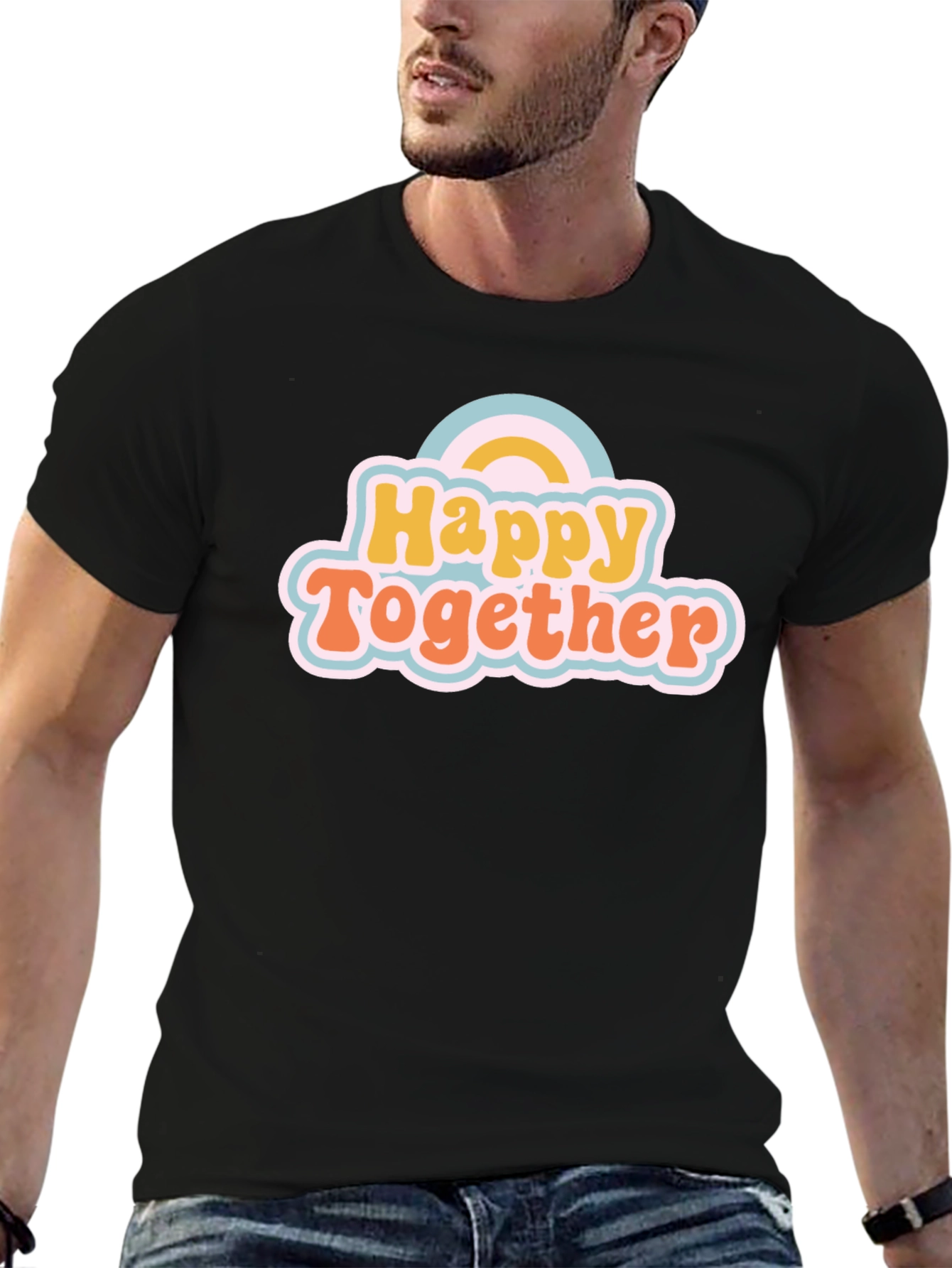 Camiseta Negra Happy Together Retro