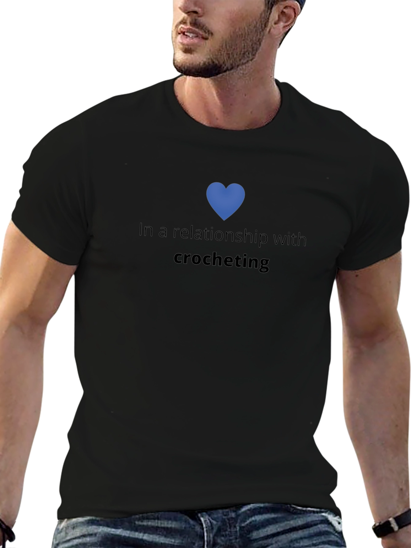 Camiseta Negra Amor al Crochet