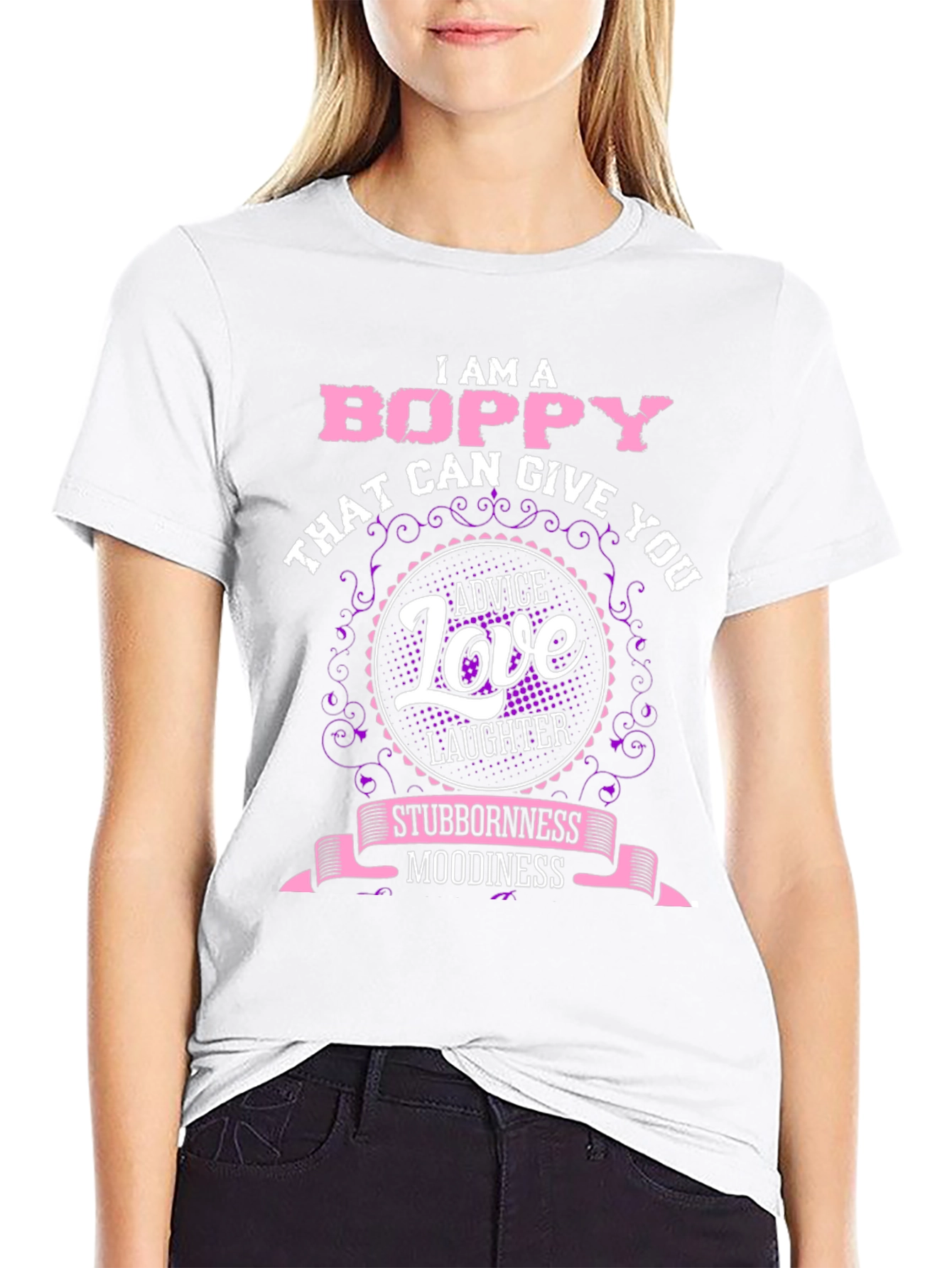 Camiseta Negra Boppy: Consejos Amor y Risas
