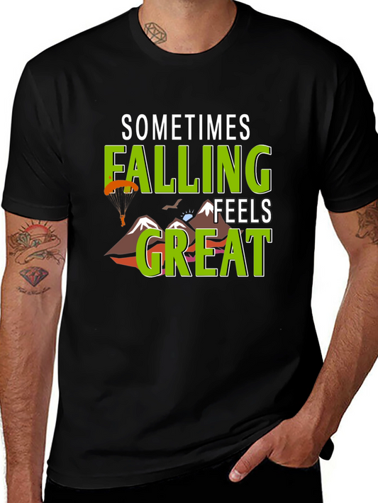 Camiseta Negra Sometimes Falling Feels Great