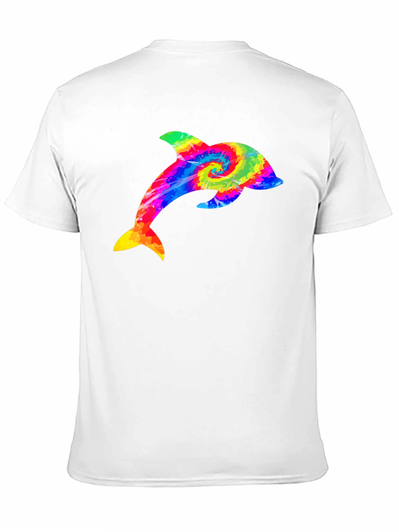Camiseta Negra con Delfín Tie-Dye