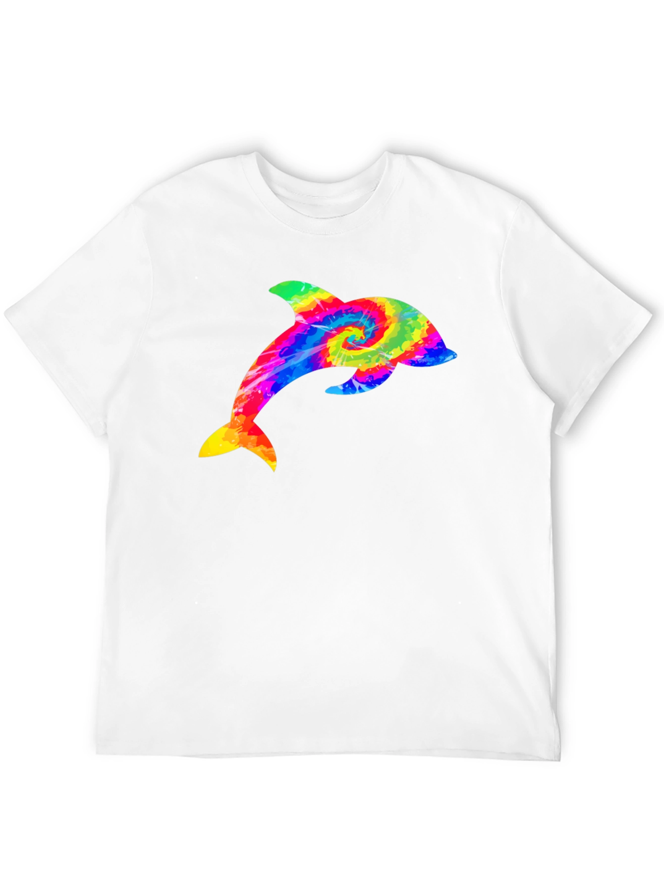 Camiseta Negra con Delfín Tie-Dye