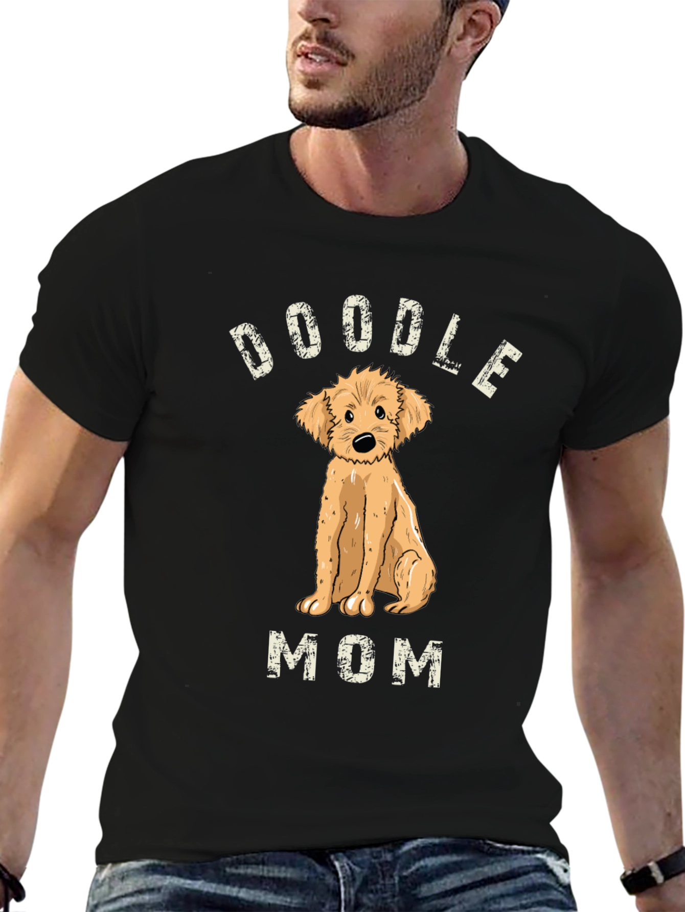 Camiseta Doodle Mom Negra Unisex