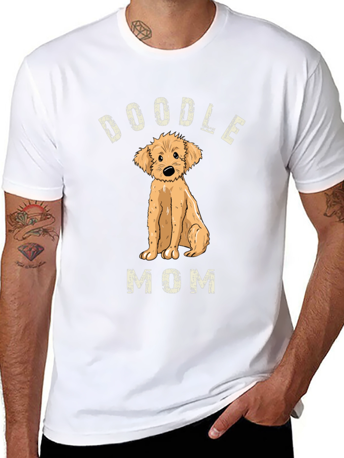 Camiseta Doodle Mom Negra Unisex